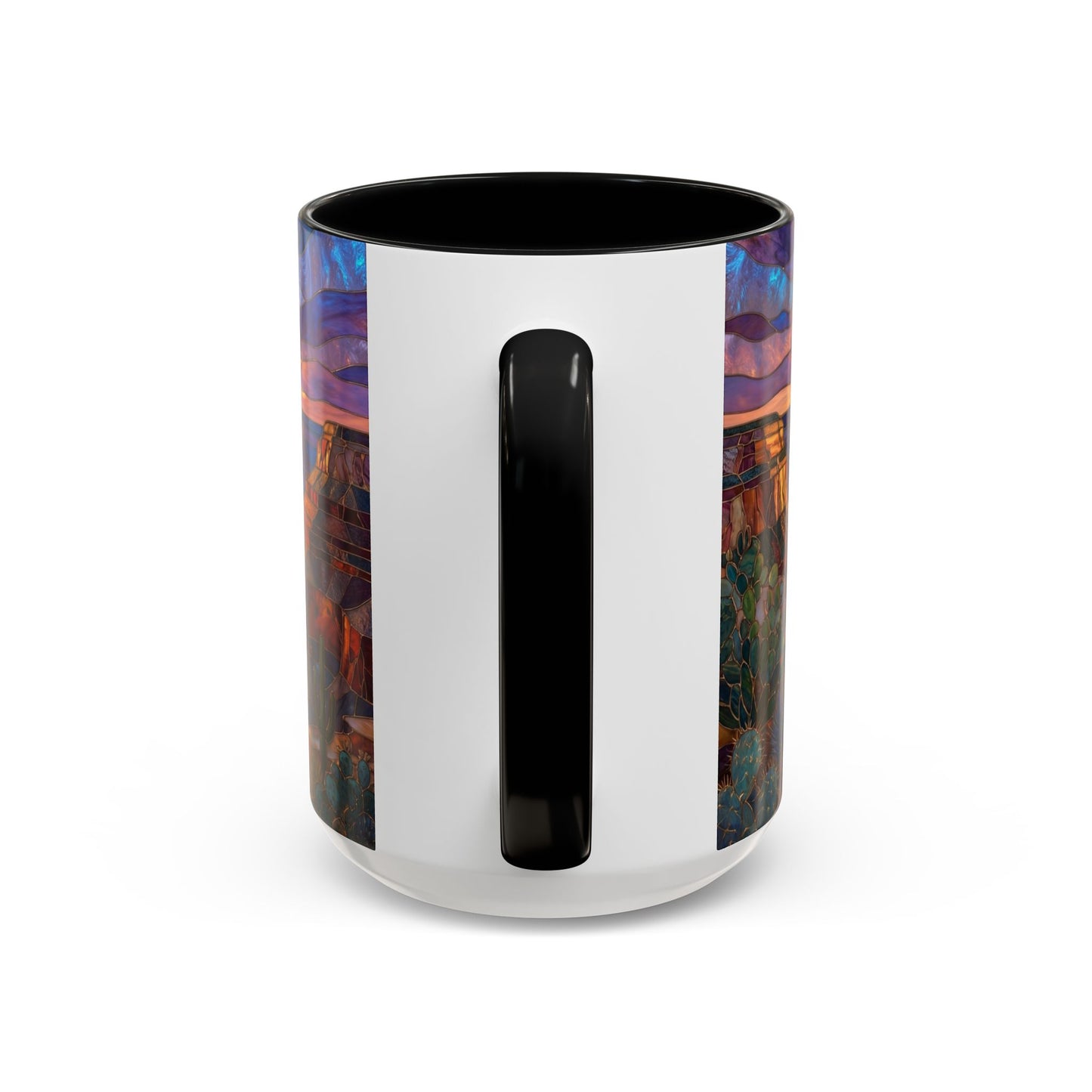 Stained Glass Grand Canyon Mug, Southwest Landscape Coffee Cup, Sunset Canyon Art Mug, Nature Gift For Hikers, Colorful Scenic Grand Canyon Illustration