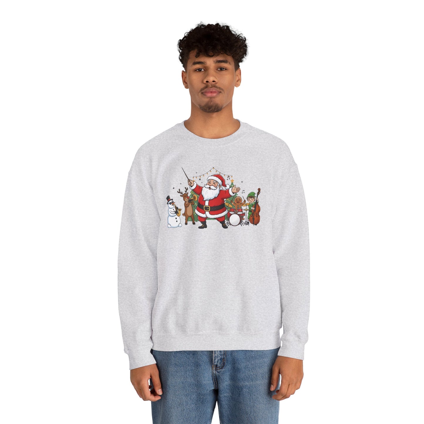 Santa’s Christmas Band Sweatshirt | Funny Holiday Crewneck | Festive Unisex Christmas Sweater | Cozy Winter Gift