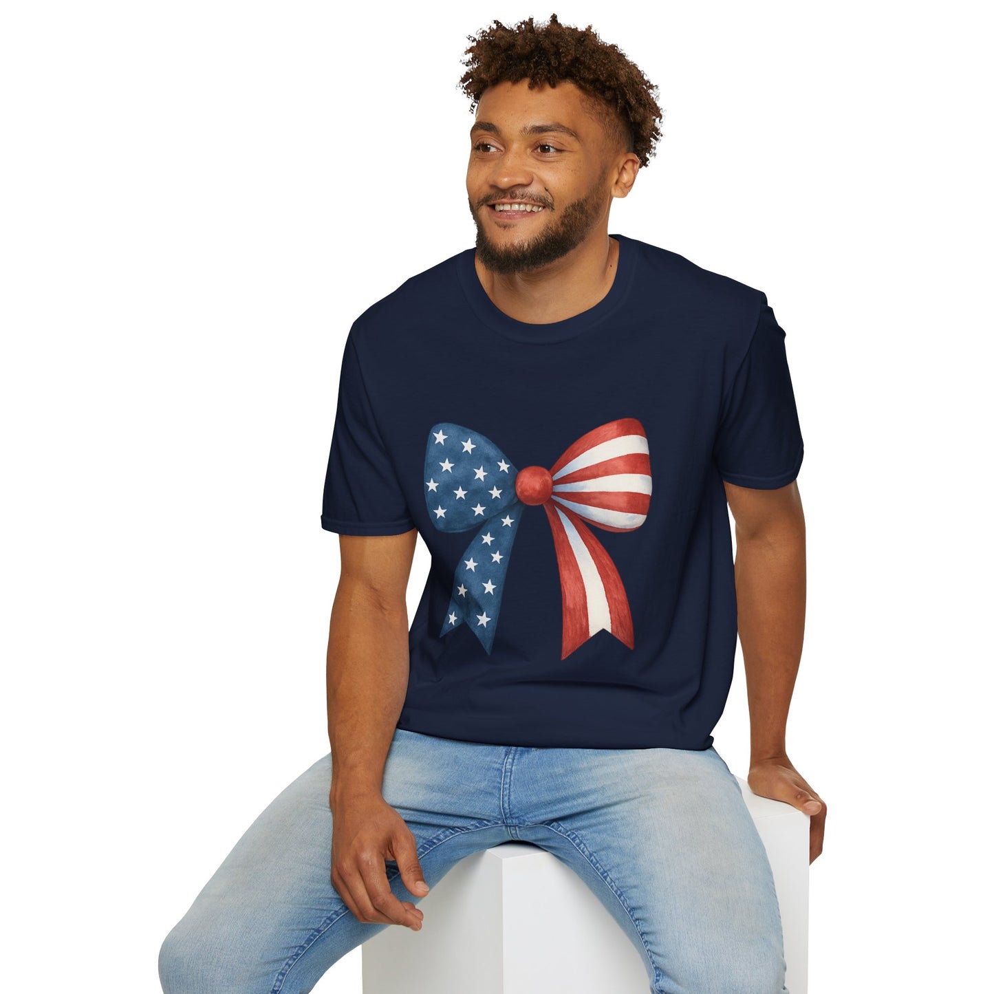 Patriotic Bow USA T-Shirt | 4th of July Shirt | American Flag Bow Tee | Independence Day Shirt | July 4th Graphic Tee | USA Pride Shirt