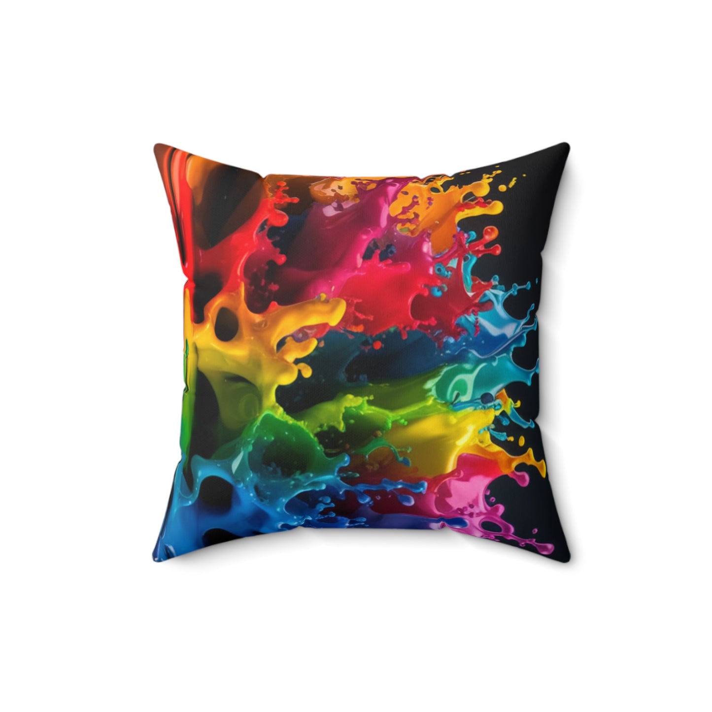 Colorful Splash Art Square Pillow | Vibrant Home Decor