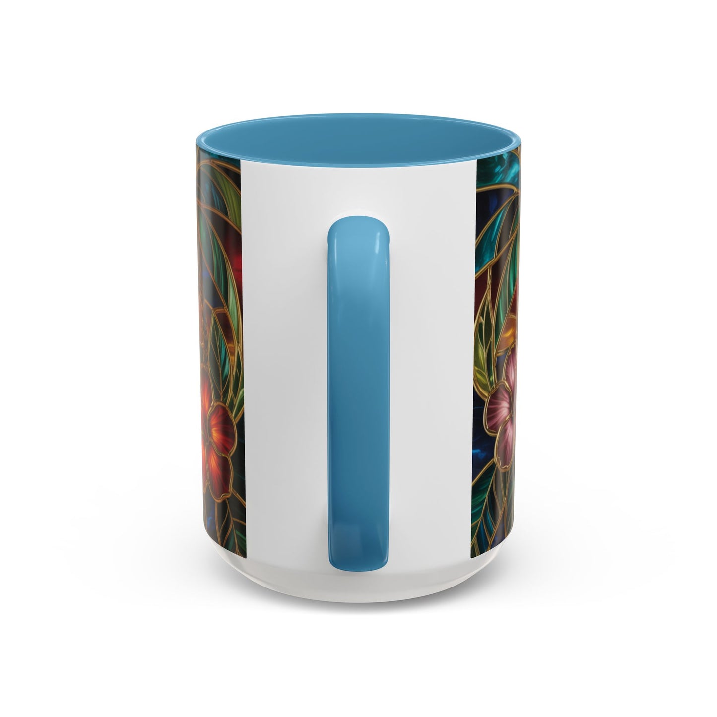 Stained Glass Tropical Sunset Mug, Hibiscus Flower Coffee Cup, Beach Lover Gift, Colorful Palm Tree Mug, Coastal Art Drinkware, Summer Cup