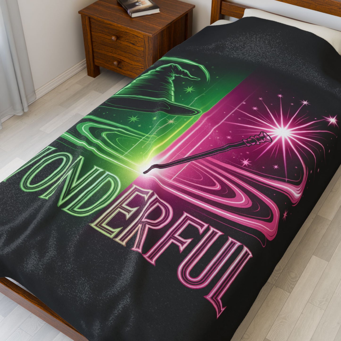 Wonderful Broadway-Inspired Blanket, Neon Theater Throw, Cozy Musical Gift, Soft Fleece Bed Blanket, Magical Room Decor For Broadway Fans