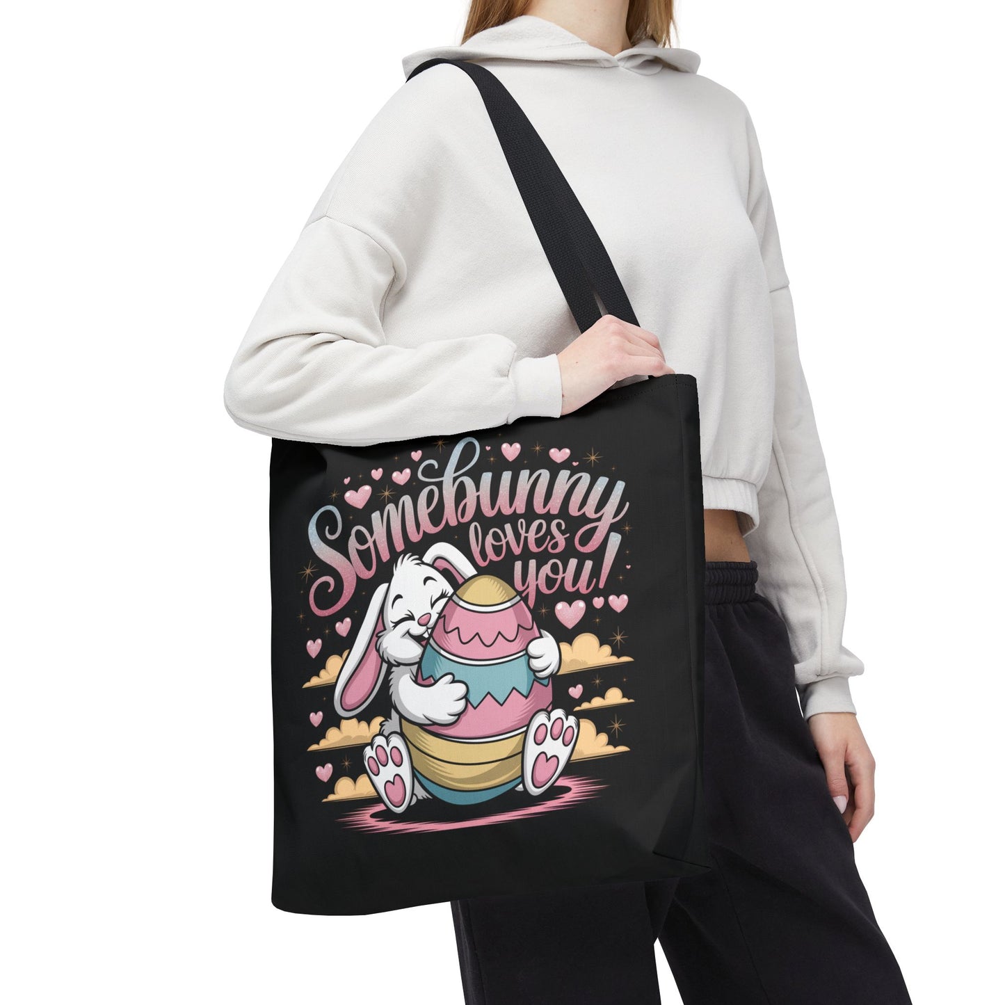 Easter Bunny Tote Bag Somebunny Loves You Easter Bag Bunny