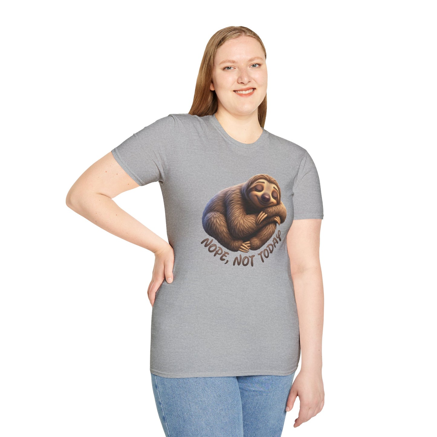 Nope Not Today Sloth T-Shirt, Funny Lazy Day Shirt, Cute Animal Lover Tee, Relaxed Humor Top, Chill Gift Idea For Men And Women