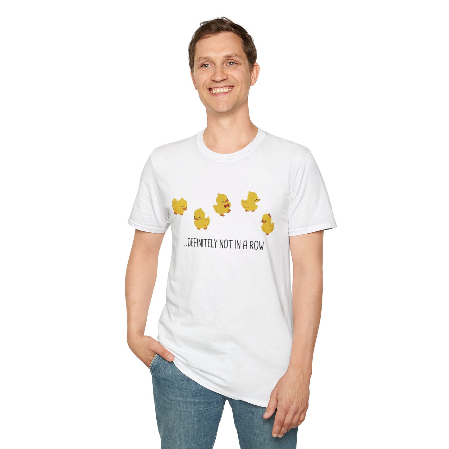 Funny “Definitely Not in a Row” Ducks Shirt, Cute Humor T-Shirt, Relatable Tee for Women & Men, Great Gift for Moms, Teachers, or Friends
