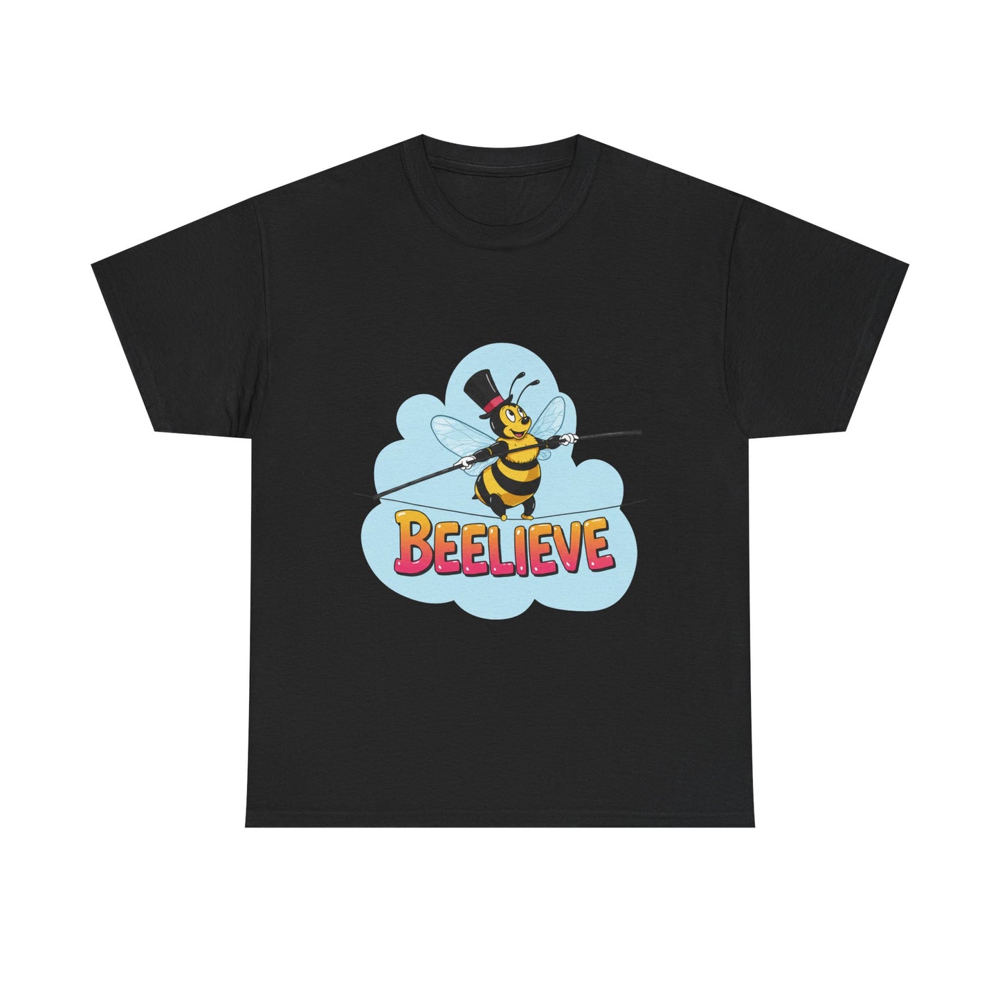 “Beelieve” Bee Pun T‑Shirt | Cute Bee Graphic Tee | Inspirational Pun Shirt | Funny Nature Lover Gift | Bee Belief Positive Vibes Tee