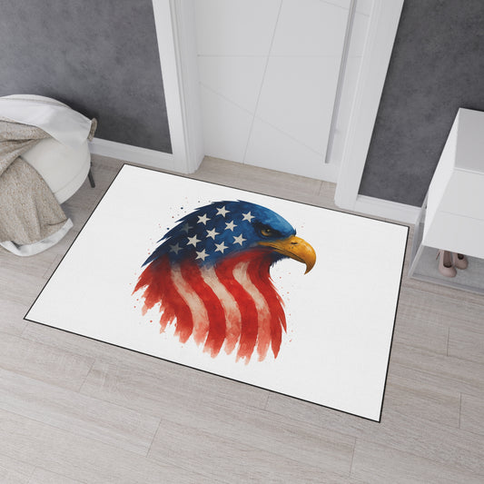 Patriotic Eagle Floor Mat - USA Flag Heavy Duty Entry Rug, Americana Welcome Mat for Porch, 4 July, Veteran Gift, Indoor Outdoor US Decor