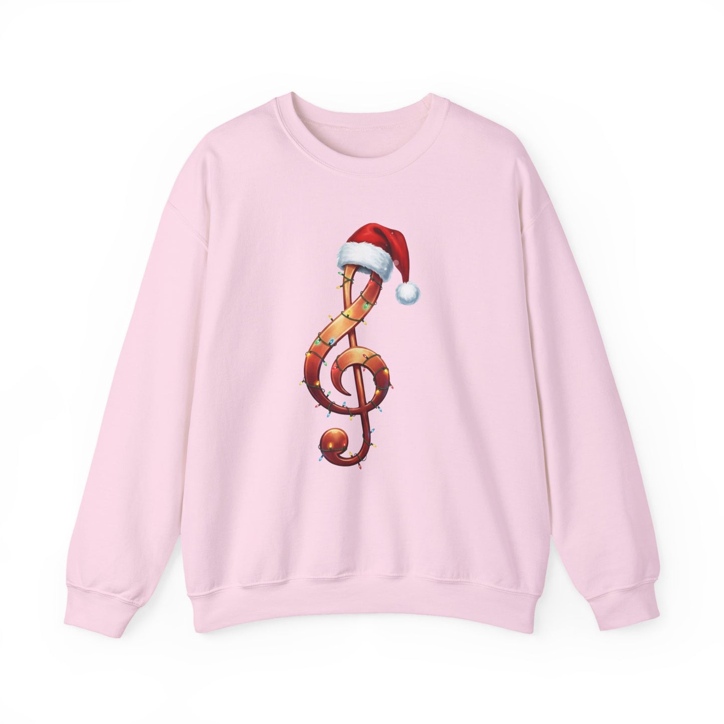 Christmas treble clef sweatshirt, music note Santa hat shirt, Christmas lights music lover sweater, musician holiday crewneck, Xmas gift