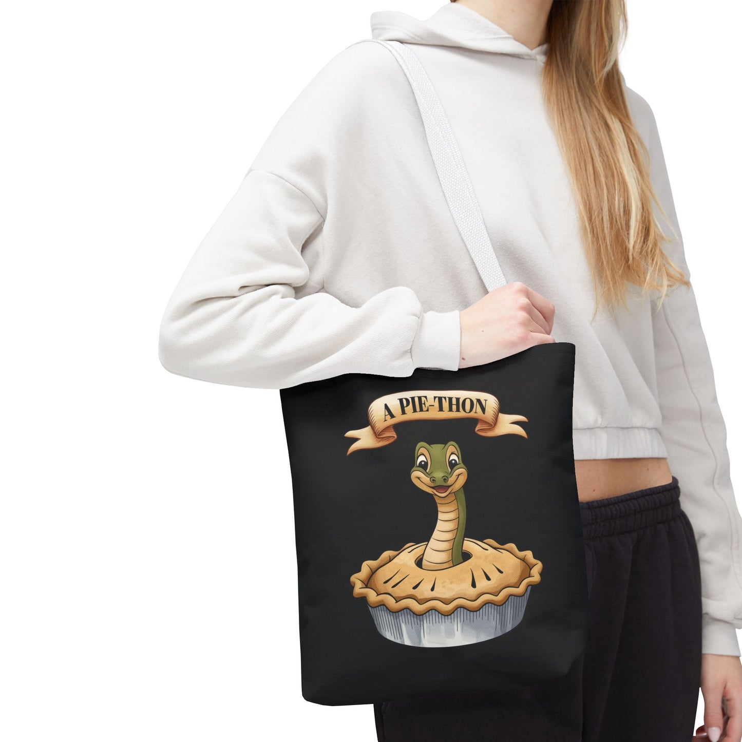 Funny Tote Bag with Snake Joke - Pie-Thon