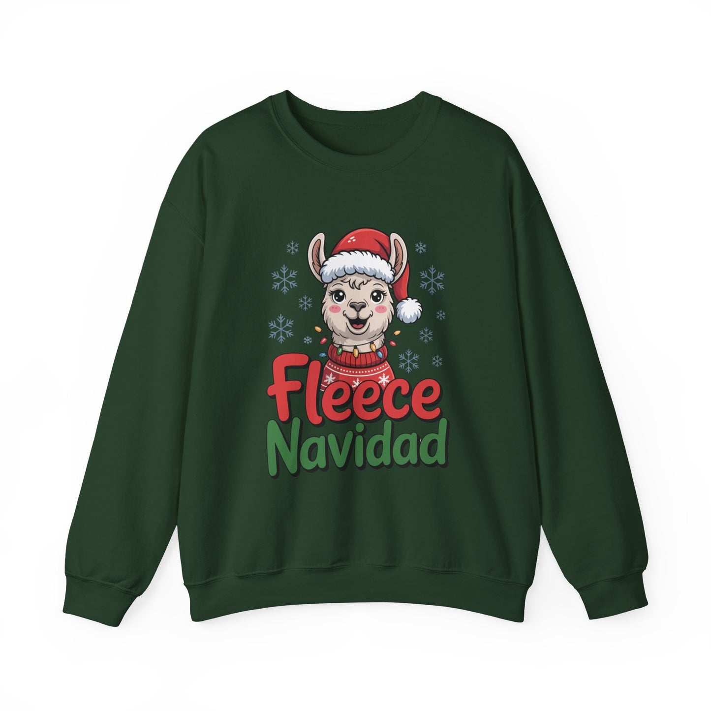 Fleece Navidad Christmas Sweatshirt, Funny Llama Holiday Sweater, Cozy Unisex Crewneck, Cute Christmas Pun Gift For Friends And Family