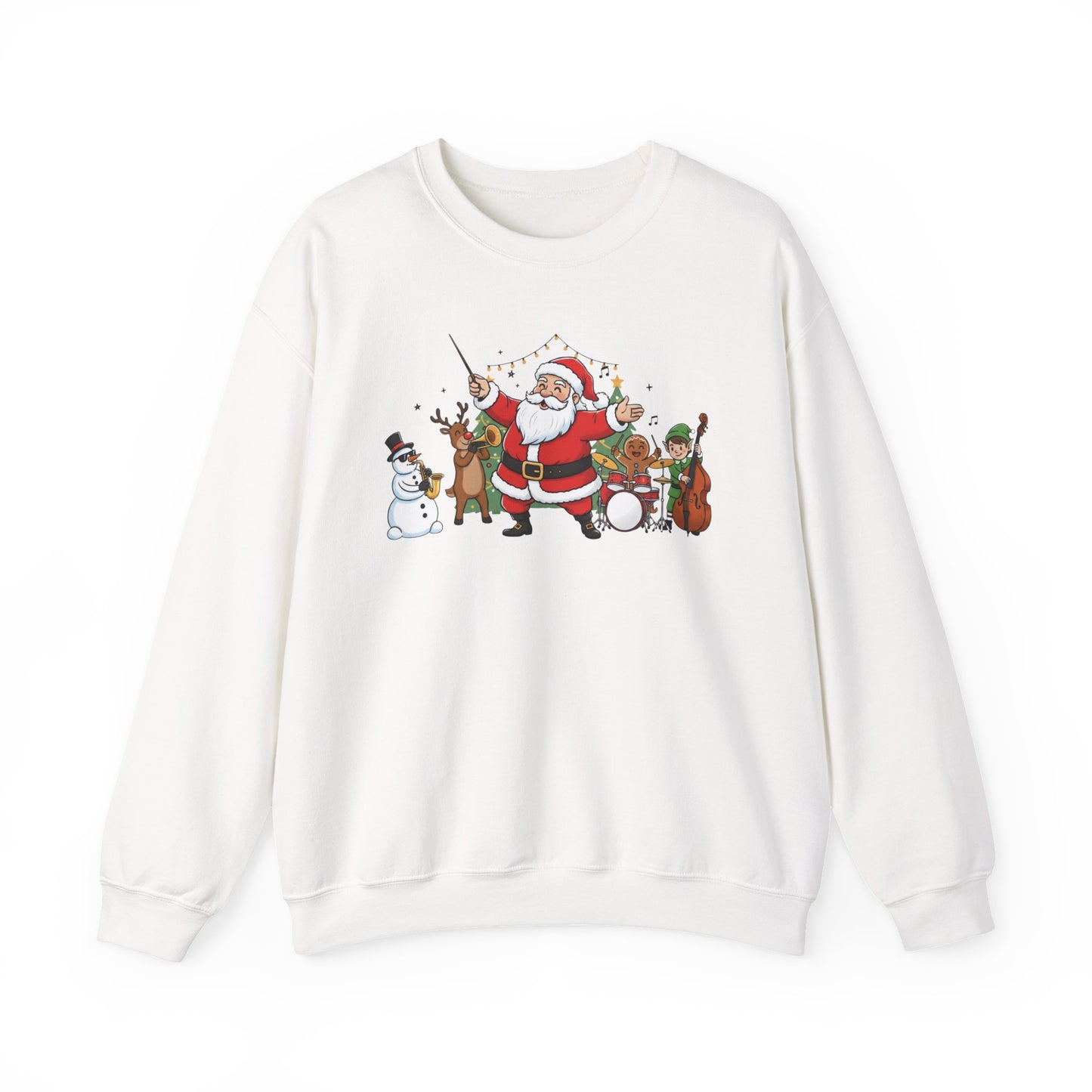 Santa’s Christmas Band Sweatshirt | Funny Holiday Crewneck | Festive Unisex Christmas Sweater | Cozy Winter Gift