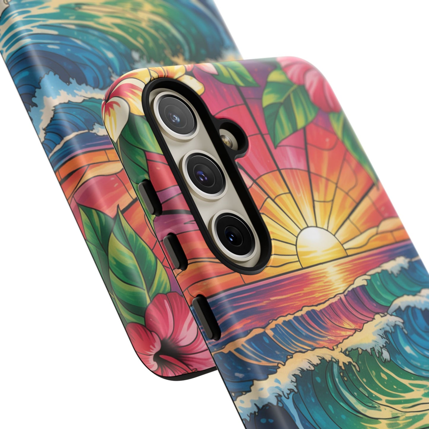 Samsung Galaxy Case Ohana Hawaiian Wave Phone Cover Sunset Tropical Beach Art Protective Case Gift for Samsung Lovers
