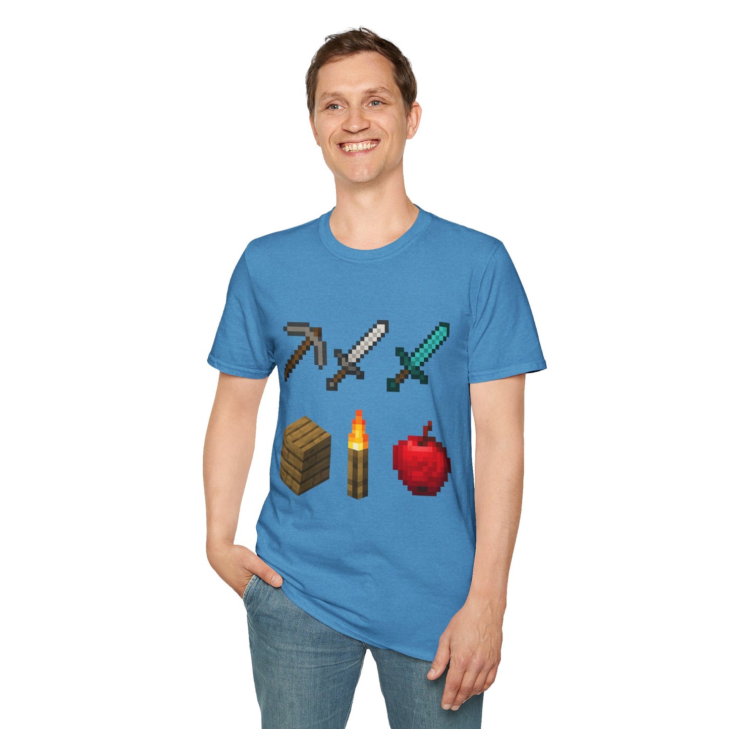 Pixel Tools & Items T-Shirt | Retro Pixel Art Gaming Tee, 8-Bit Gamer Shirt, Pixel Weapons & Supplies Top, Video Game Lover Gift Unisex