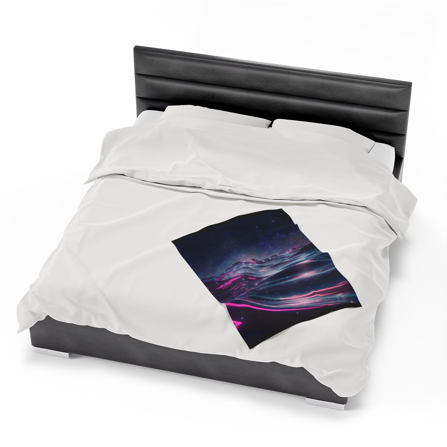 Plush Blanket with Galactic Ocean Design