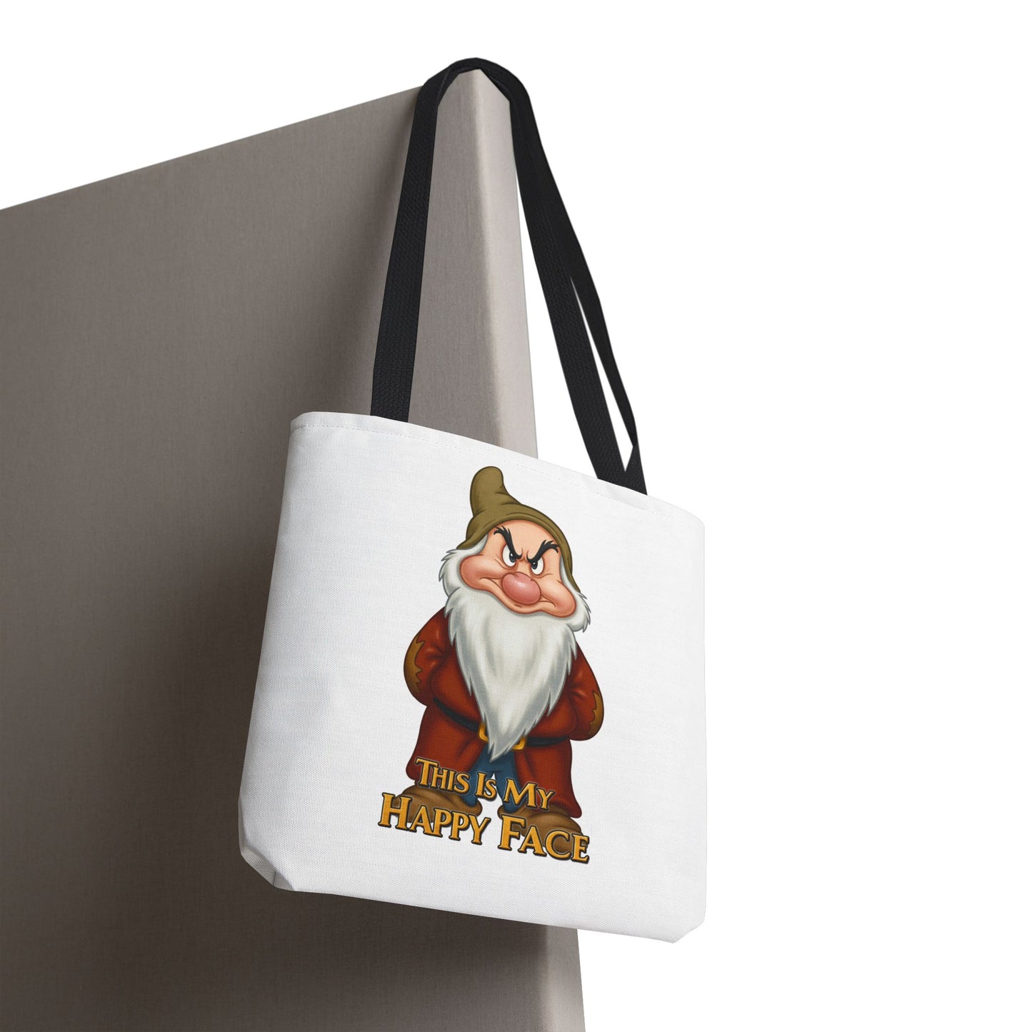 Grumpy Dwarf Tote Bag - "This Is My Happy Face"