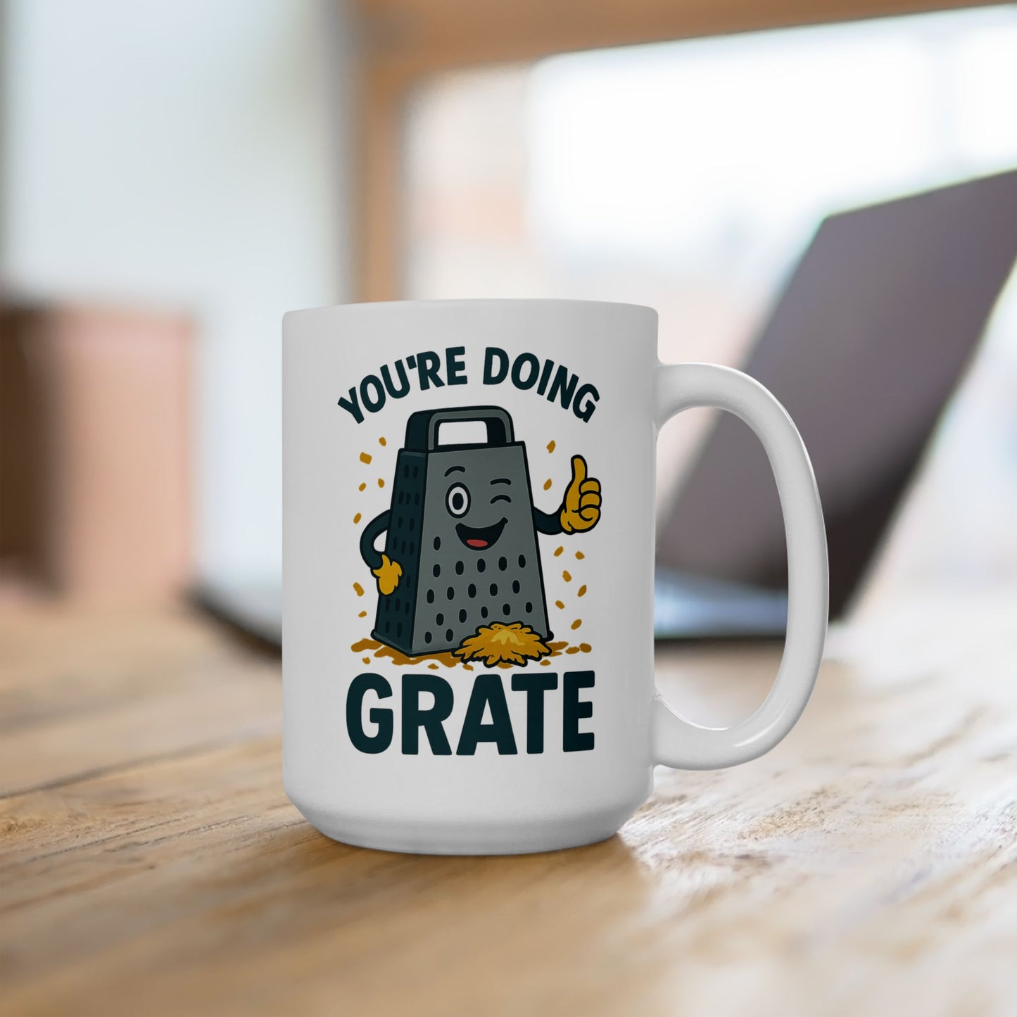 You’re Doing Grate Funny Pun Mug – Cheesy Kitchen Coffee Cup, Positive Encouragement Gift for Coworkers, Friends & Teachers
