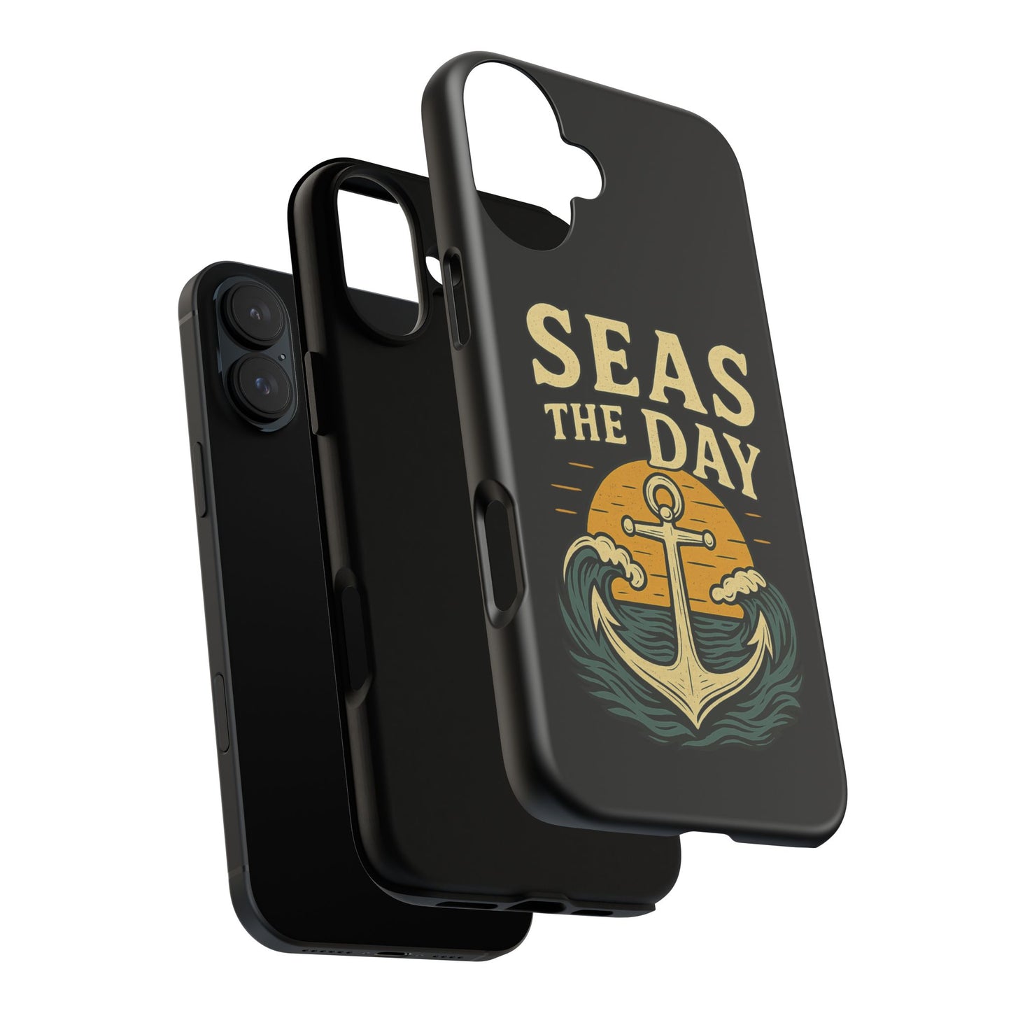 Seas the Day iPhone Case – Nautical Anchor Phone Cover – Ocean Pun Gift – Beach Lover iPhone Accessory – Summer Adventure Phone Case