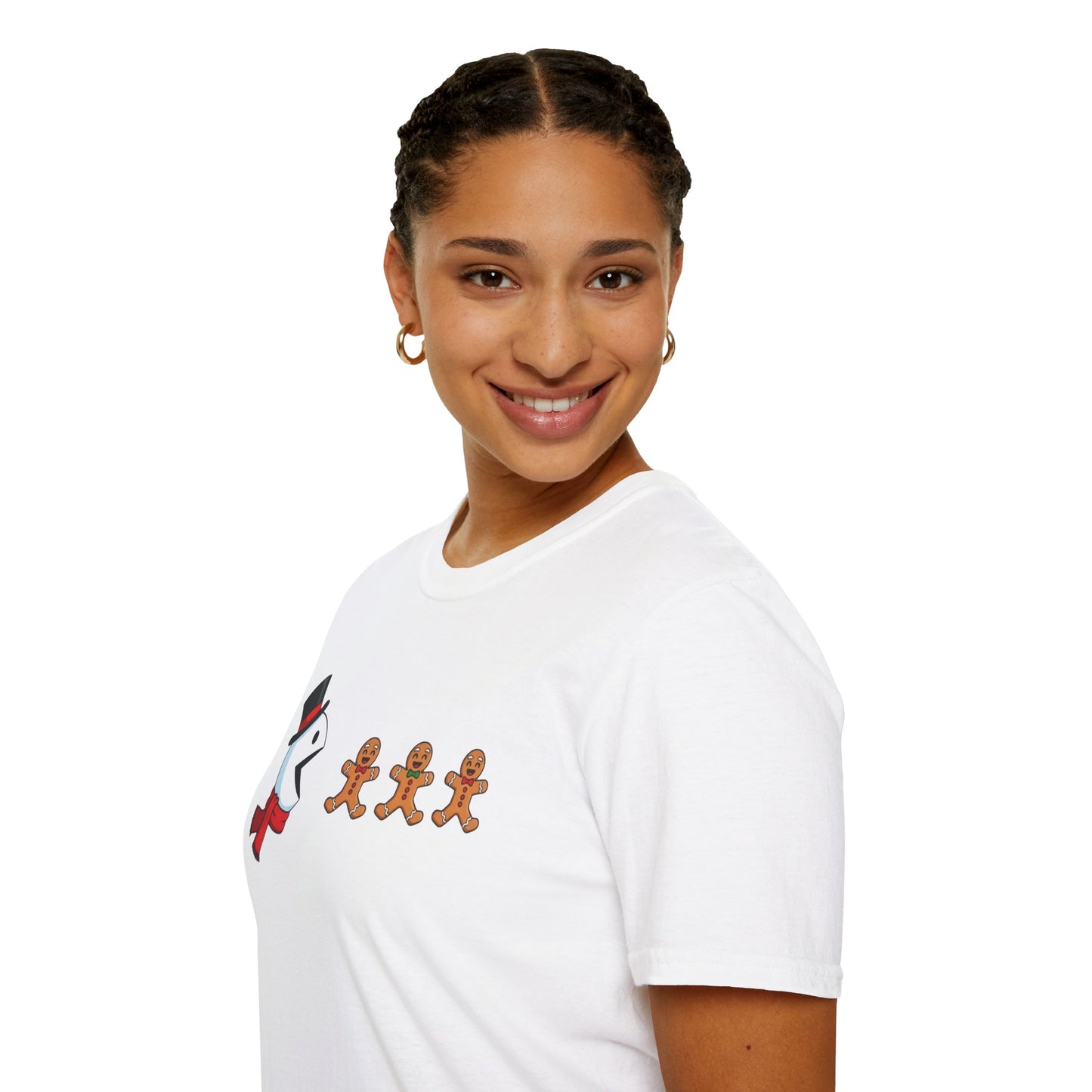 Snowman Pacman Christmas Shirt, Funny Gingerbread Men Tee, Cute Holiday Snowman T-Shirt, Christmas Humor Graphic Tee, Winter Holiday Shirt