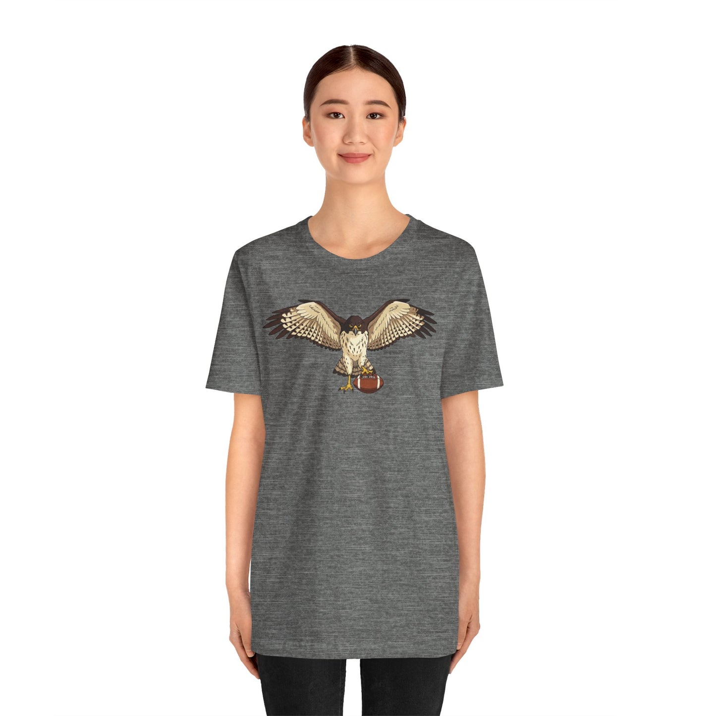 Hawk Football Shirt, Hawk Holding Football T Shirt, Football Mascot Tee, Bird Of Prey Shirt, Sports Fan Gift, Game Day Hawk Tee