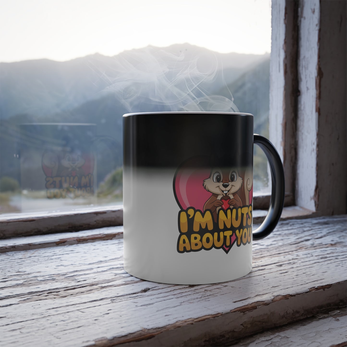 Im Nuts About You Mug, Color Changing Mug, Funny Squirrel Coffee Mug, Valentine Gift For Her Him, Cute Love Mug, Heat Reveal Cup
