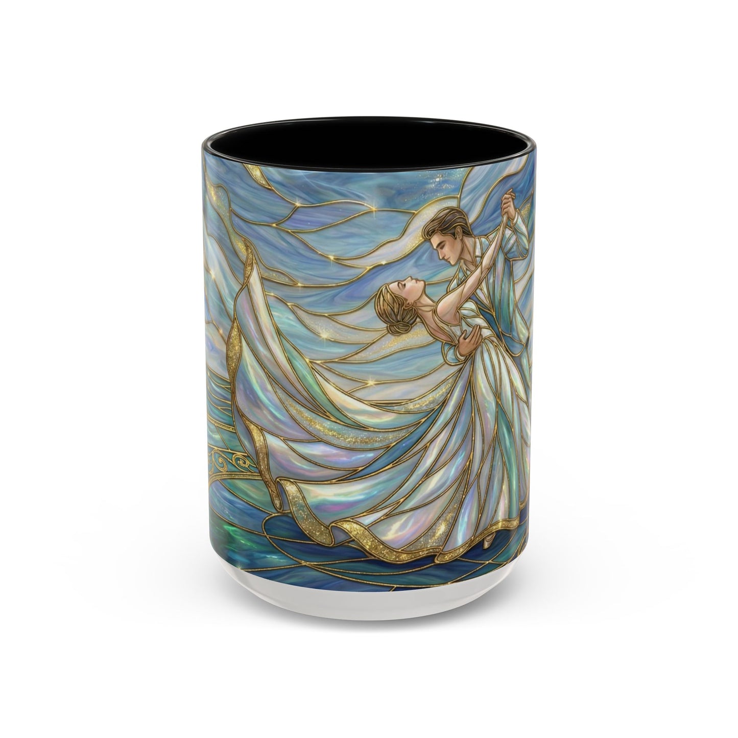 Stained Glass Mug, Dancing Couple Coffee Cup, Romantic Anniversary Gift, Ballroom Dancer Tea Cup, Wedding Present For Couple, Art Mug