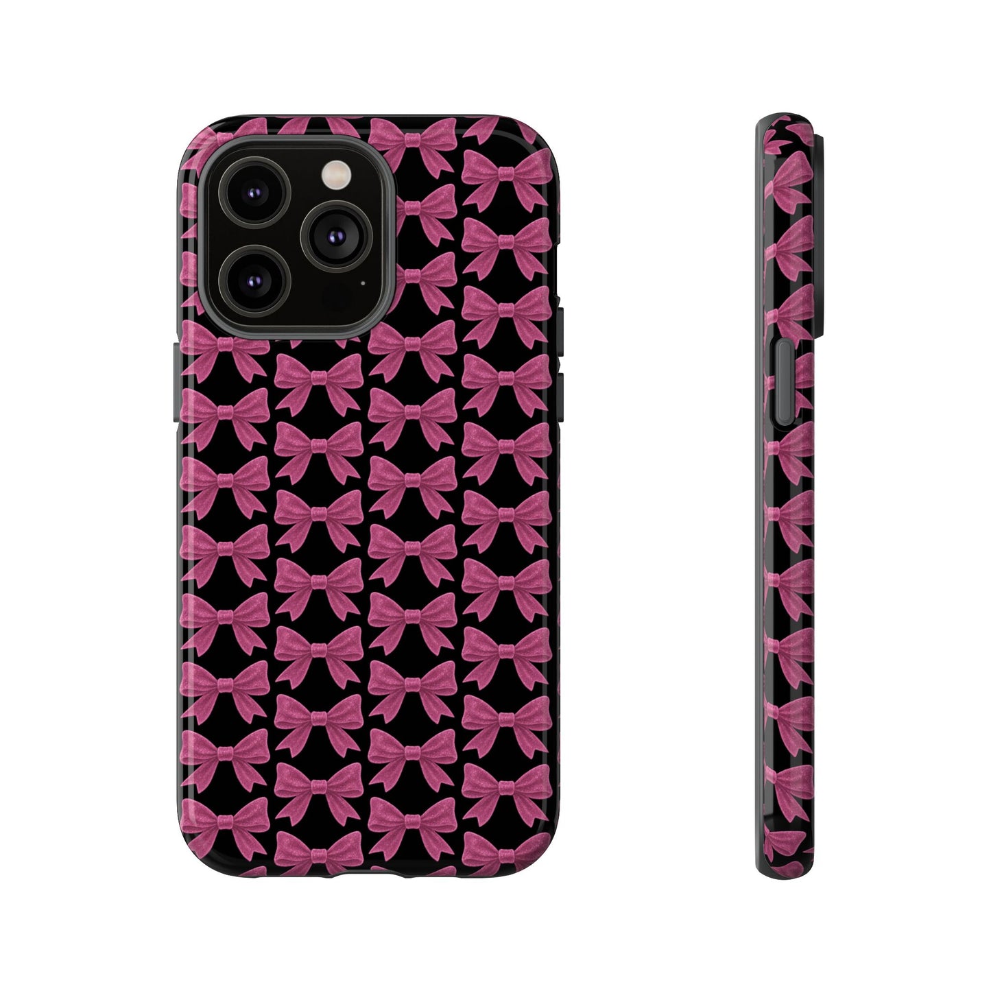 Pink Bow iPhone Case Coquette Aesthetic Phone Cover Glossy Y2K Girly Case Soft Girl Tech Accessory Cute iPhone Gift for Her