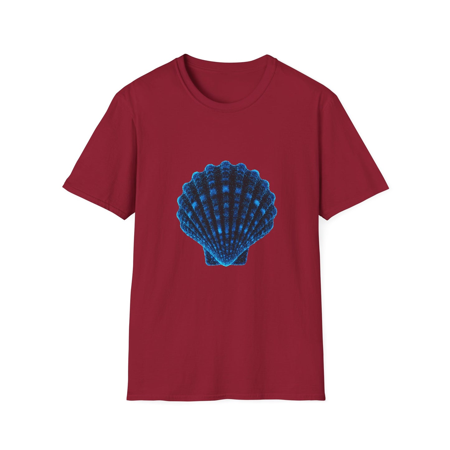 Geometric Digital Shell T‑Shirt • Nature Inspired Graphic Tee • Cottagecore, Y2K Nostalgia, Bold Minimalist Women & Men Gift