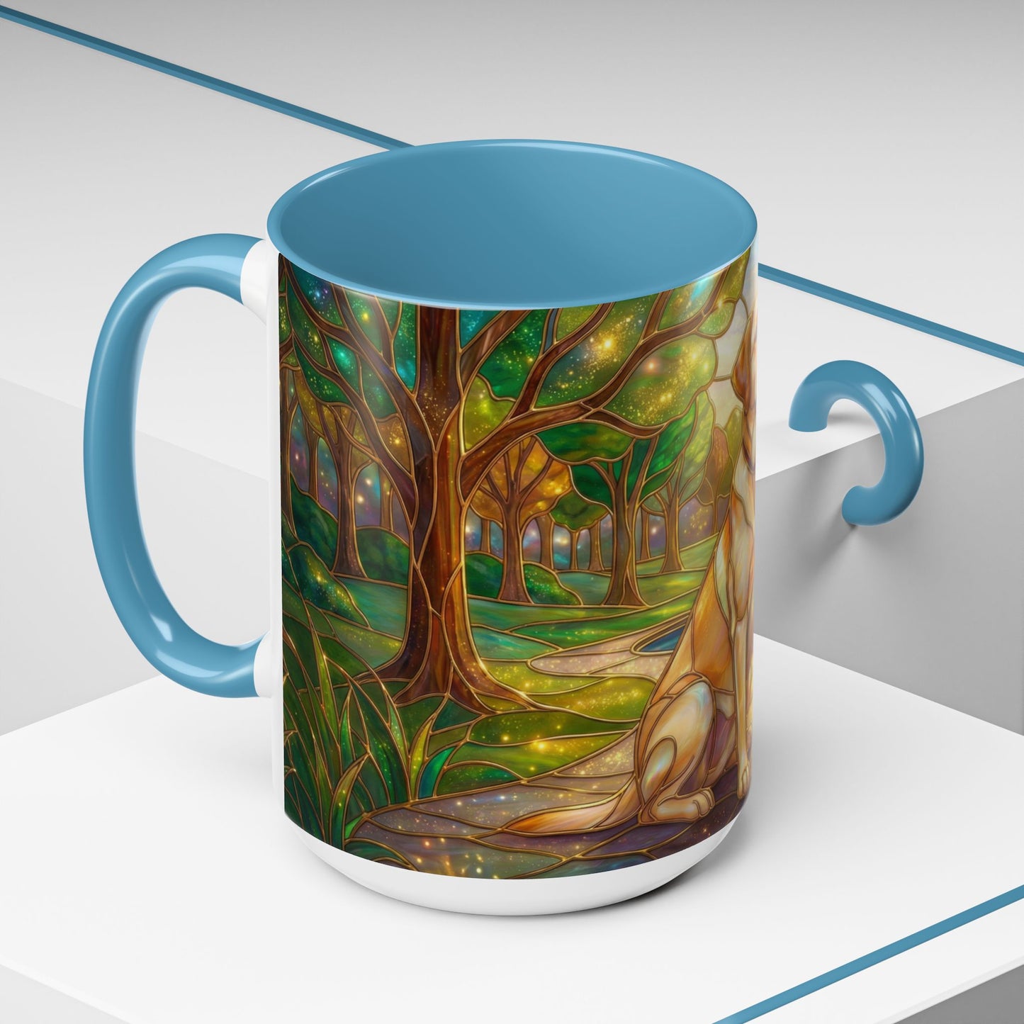 Stained Glass Labrador Mug, Dog Lover Coffee Mug, Labrador Retriever Art Cup, Pet Memorial Gift, Colorful Dog Mug, Nature Art Mug
