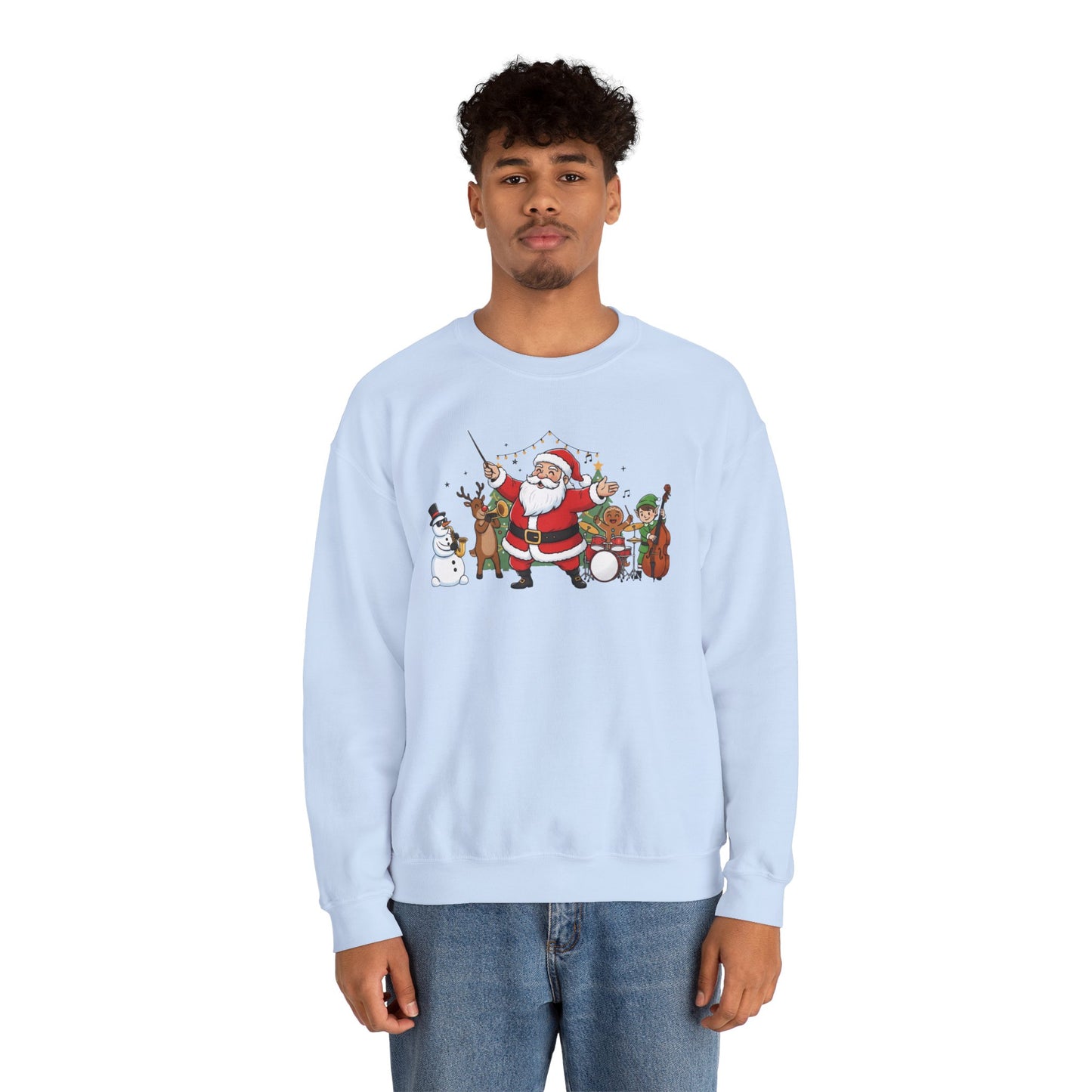 Santa’s Christmas Band Sweatshirt | Funny Holiday Crewneck | Festive Unisex Christmas Sweater | Cozy Winter Gift