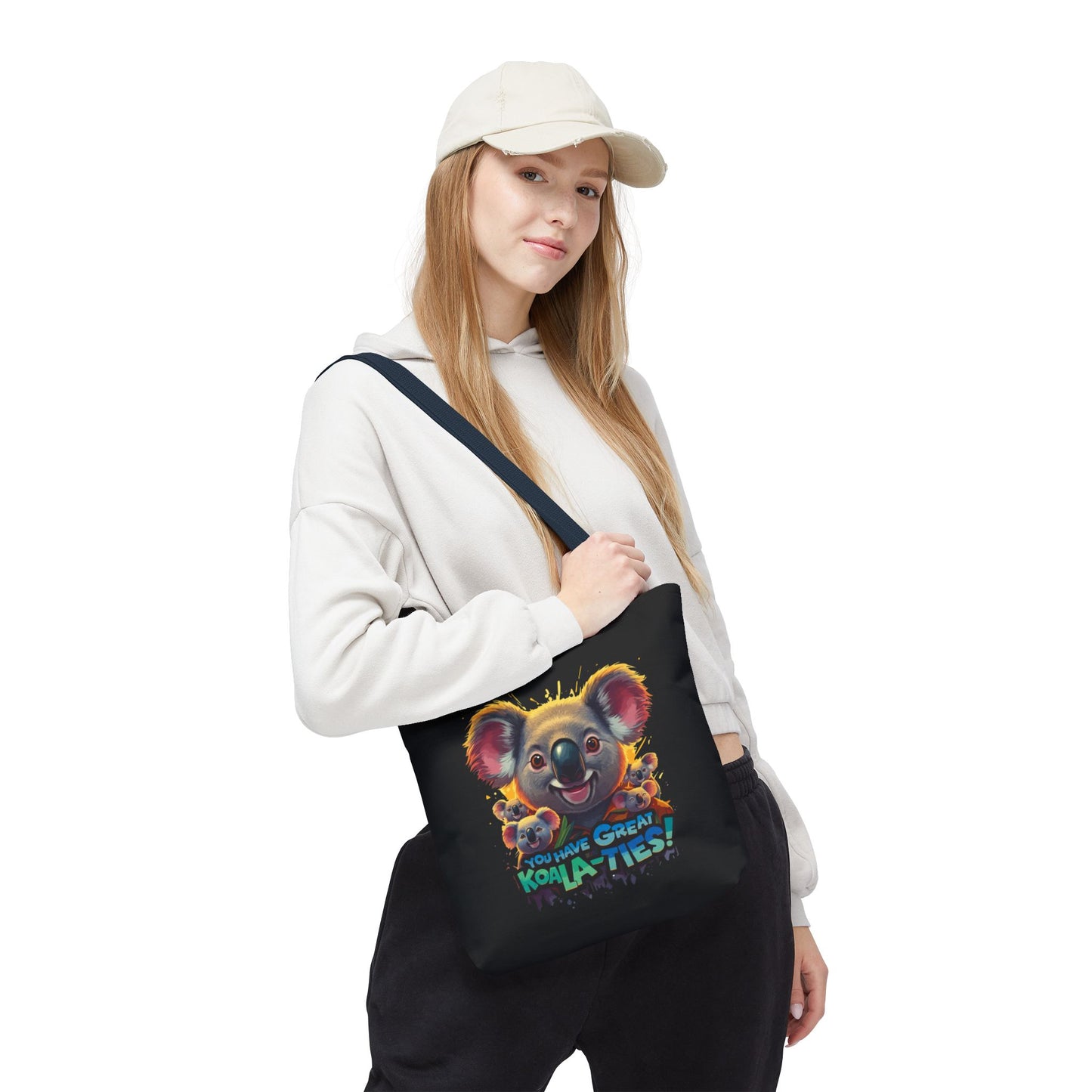 Koala Tote Bag – Funny Animal Pun Bag with Cute Koala Design – Reusable Grocery, Beach, or Everyday Carry Bag – Gift for Koala Lovers