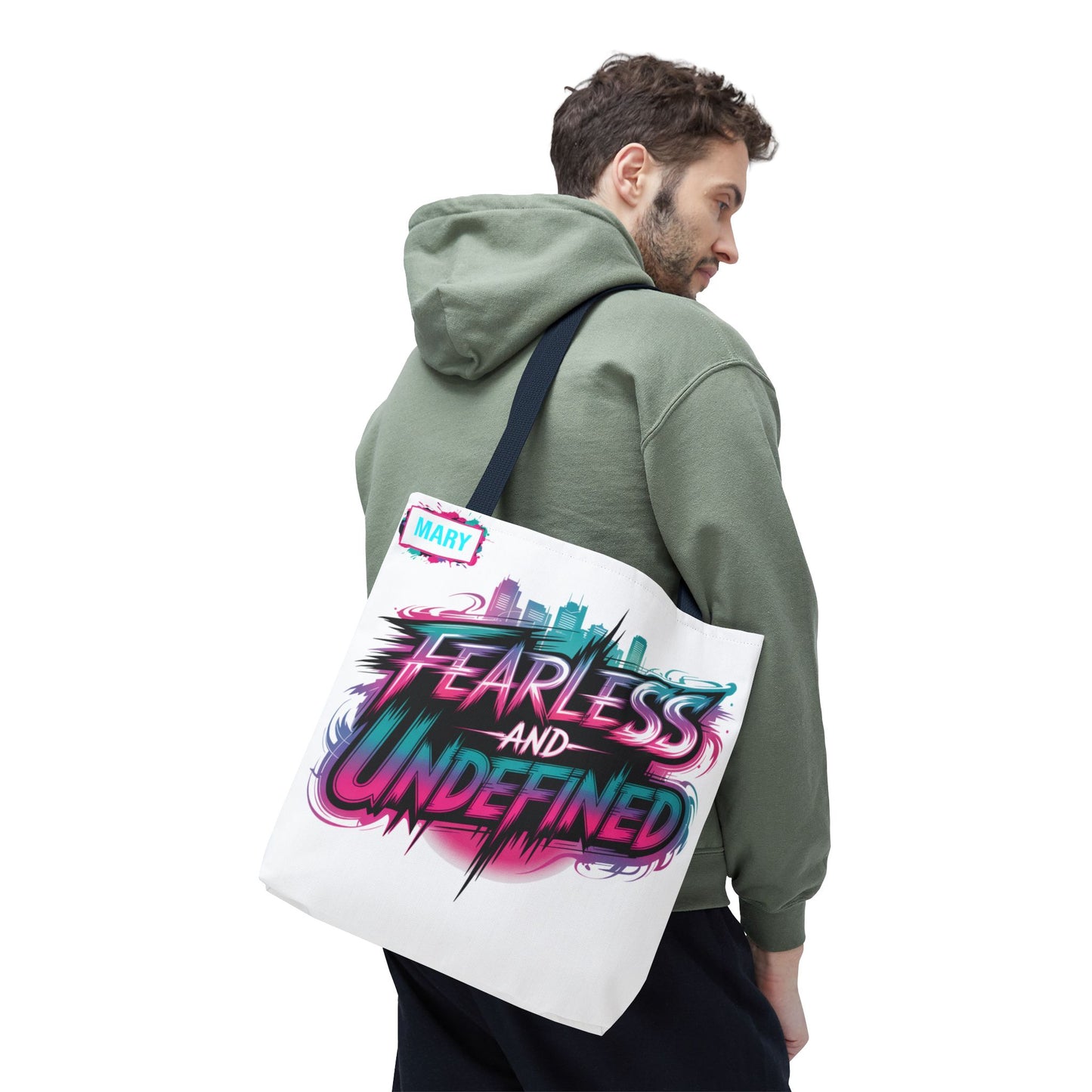 Custom Name Tote Bag | Fearless and Undefined Design | K-Pop Inspired Gift for Fans | Personalized Bold Aesthetic Bag | Trendy Streetwear Tote