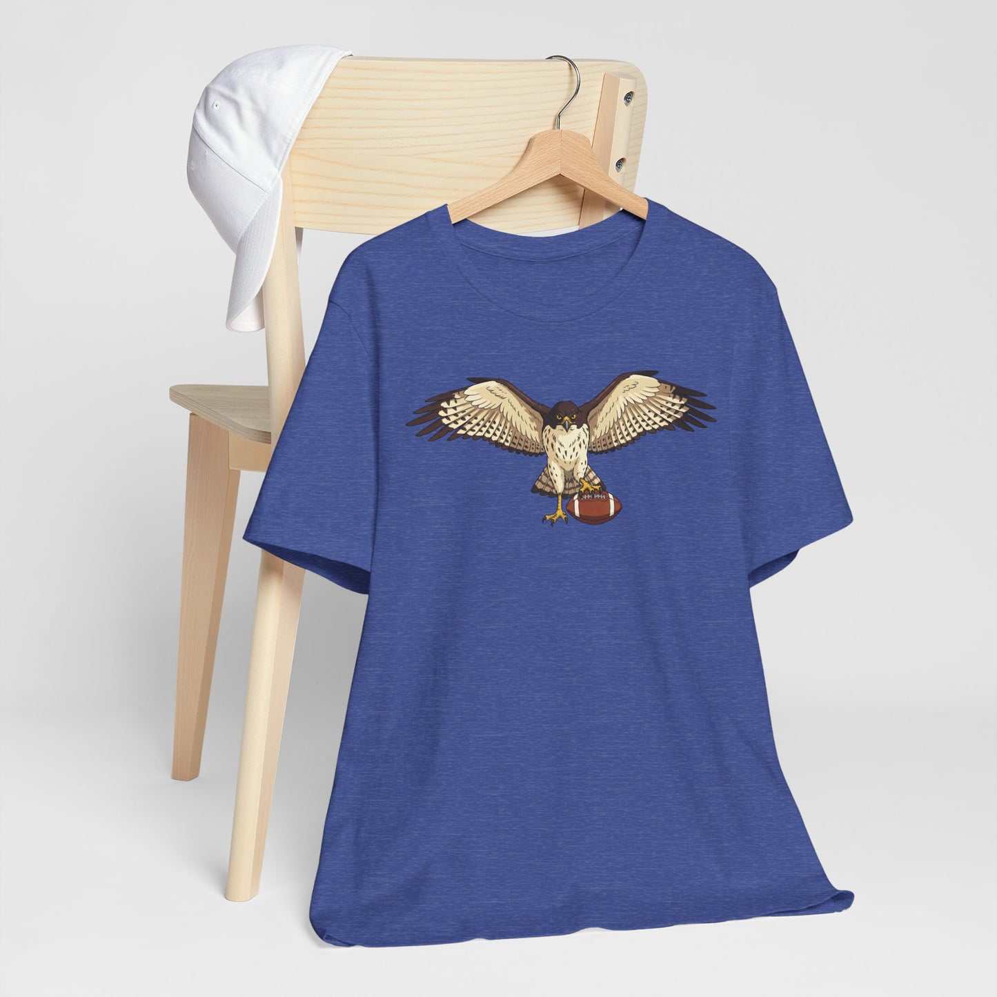 Hawk Football Shirt, Hawk Holding Football T Shirt, Football Mascot Tee, Bird Of Prey Shirt, Sports Fan Gift, Game Day Hawk Tee