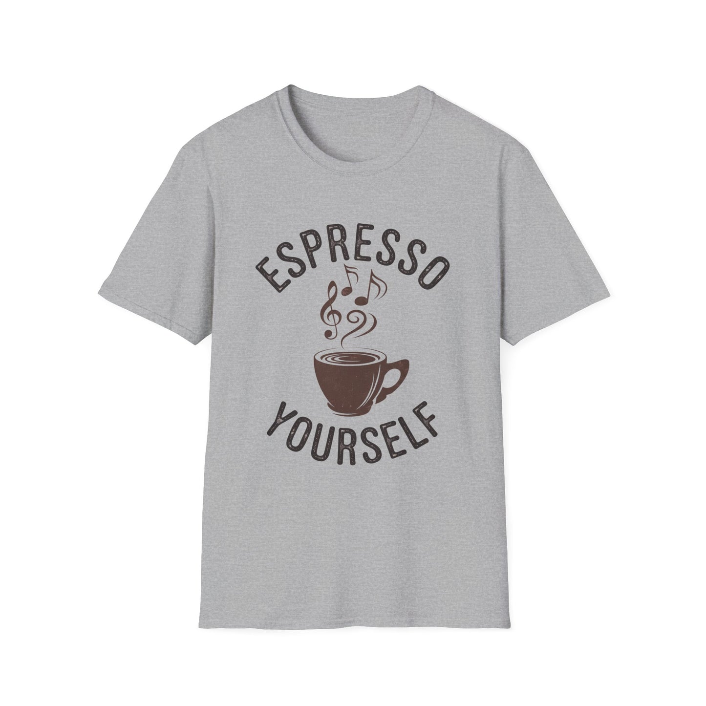 Espresso Yourself T‑Shirt • Funny Coffee Pun Graphic Tee • Musical Espresso Shirt • Caffeine Lover Gift • Coffee Humor Tee for Baristas