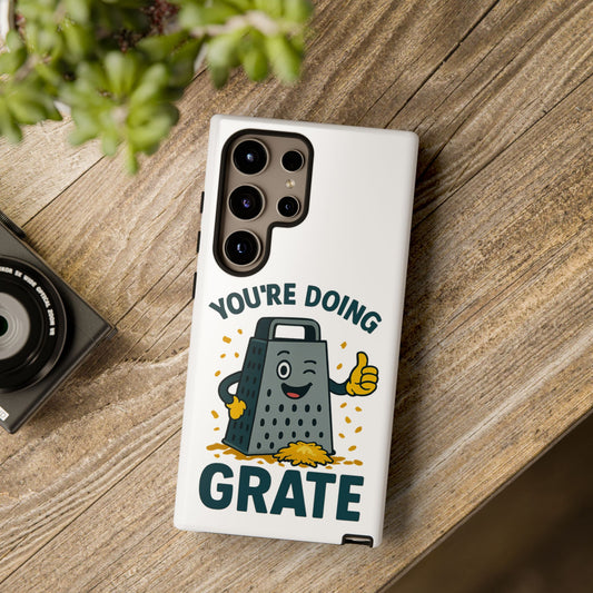 Samsung Tough Case - 'You're Doing Grate' Cheese Grater Design Phone Case for Chefs Foodie Accessory