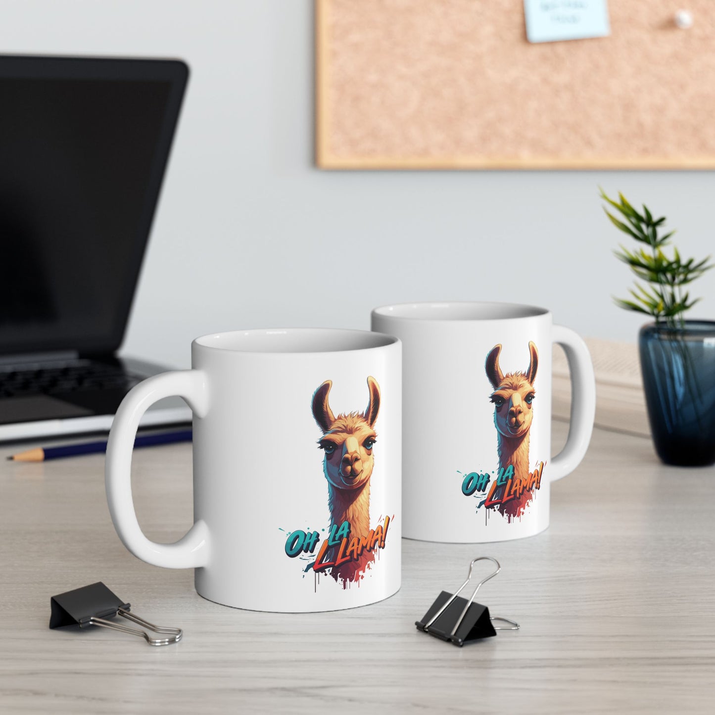 Oh La Llama Mug – Cute Llama Coffee Cup 11 oz & 15 oz Ceramic | Funny Animal Gift For Llama Lover Kitchen Decor