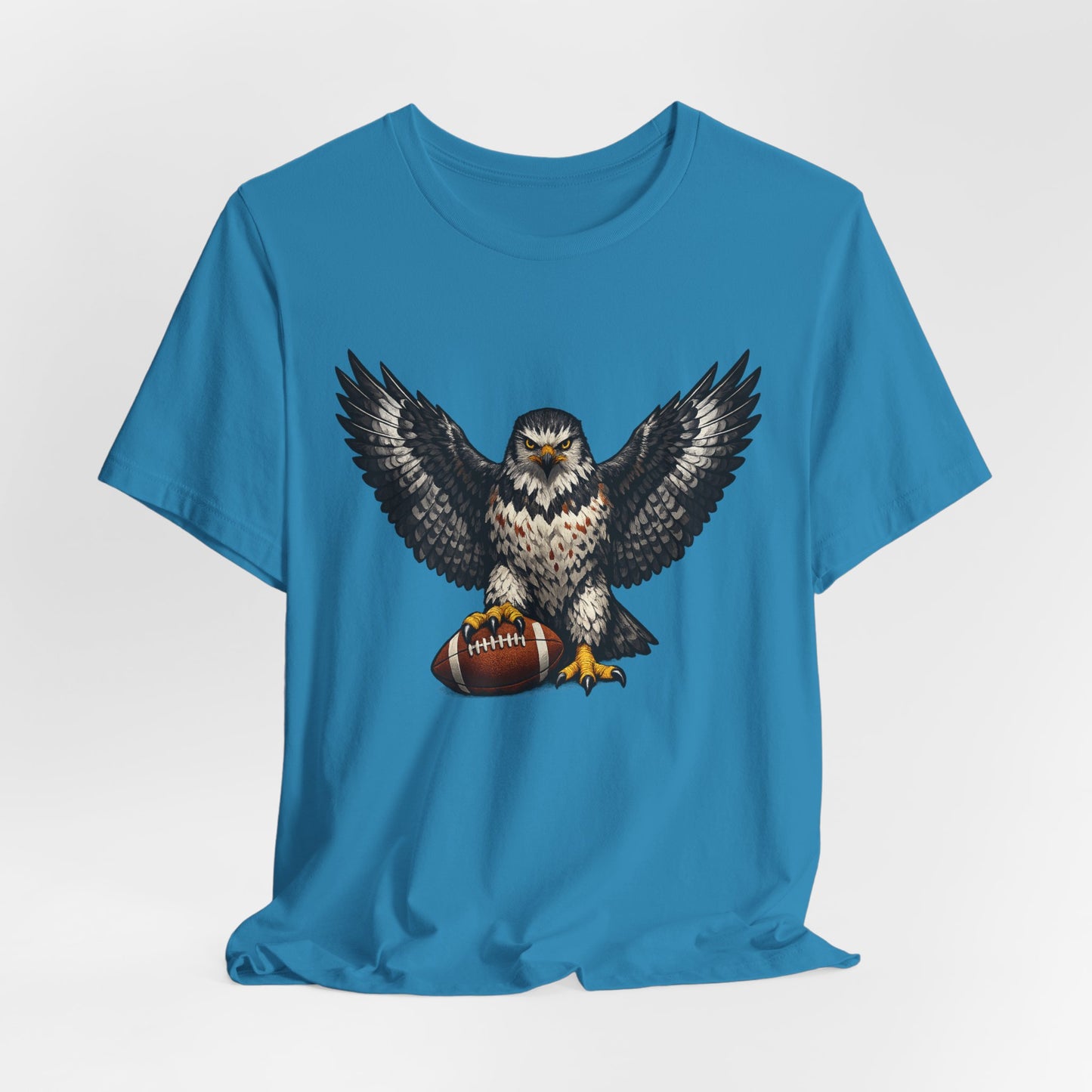 Hawk Football Shirt, Hawk Holding Football T Shirt, Hawk Mascot Tee, Football Bird Of Prey Shirt, Game Day Sports Tee, Hawk Fan Gift