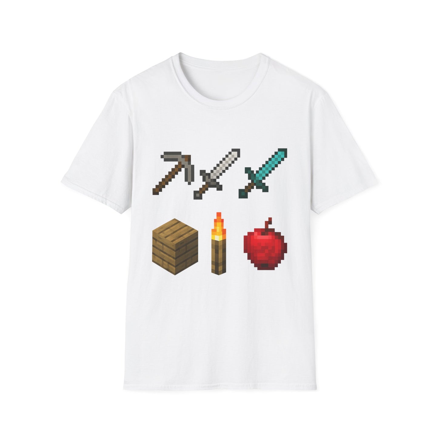 Pixel Tools & Items T-Shirt | Retro Pixel Art Gaming Tee, 8-Bit Gamer Shirt, Pixel Weapons & Supplies Top, Video Game Lover Gift Unisex