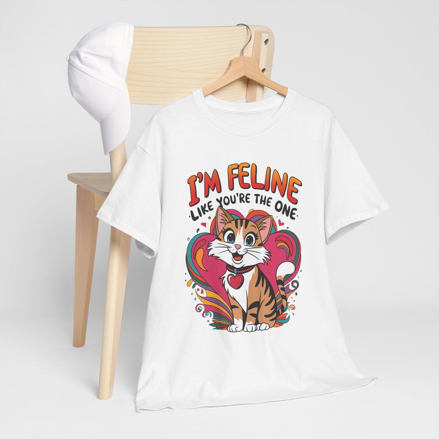 Valentines Cat Tee - Unisex Heavy Cotton