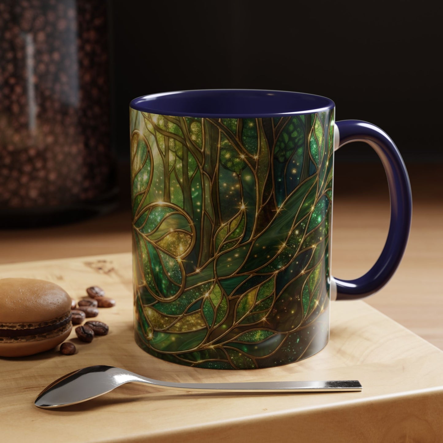 Stained Glass Shamrock Mug, Celtic Irish Coffee Cup, Green Stained Glass Mug, Shamrock Art Mug, St Patrick’s Day Gift