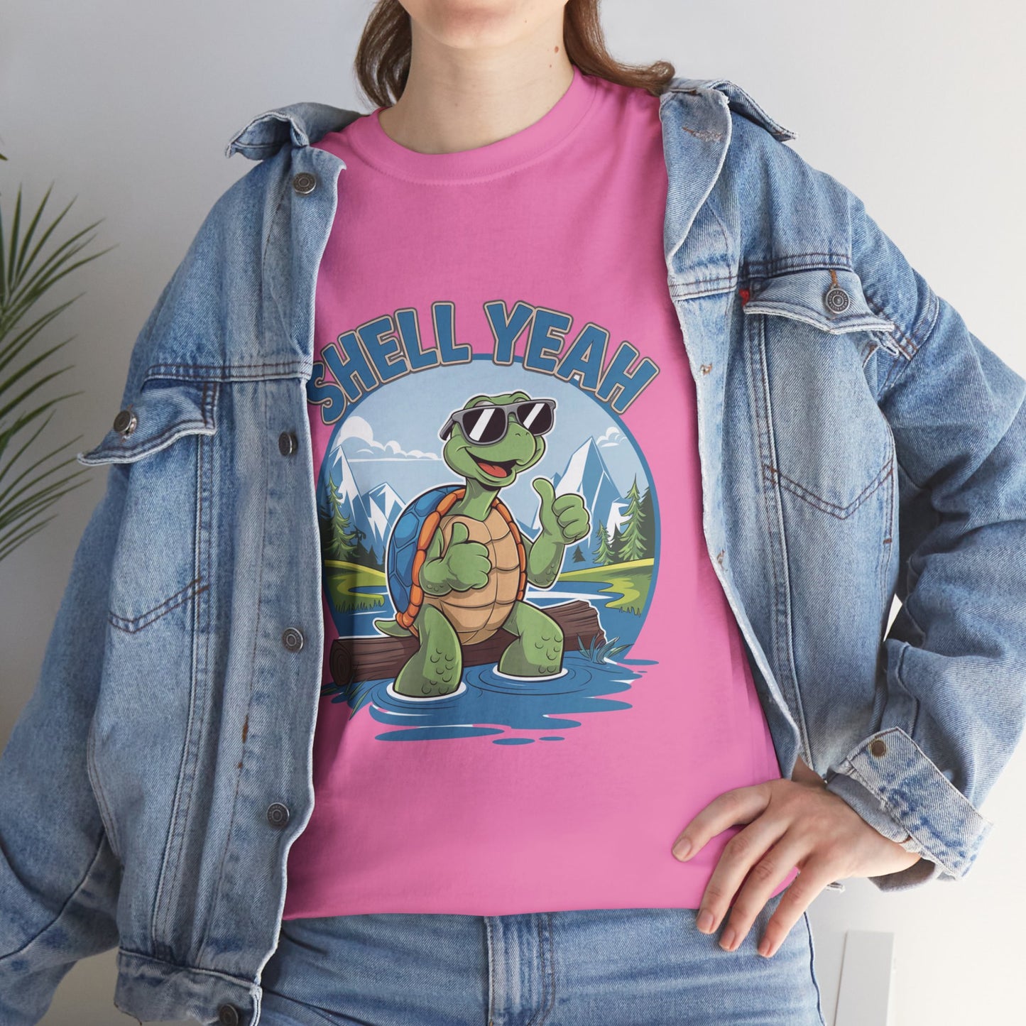 SHELL YEAH Turtle T-Shirt | Funny Cute Turtle Nature Graphic Tee | Handmade Animal Lover Gift | Eco Outdoor Adventure Shirt