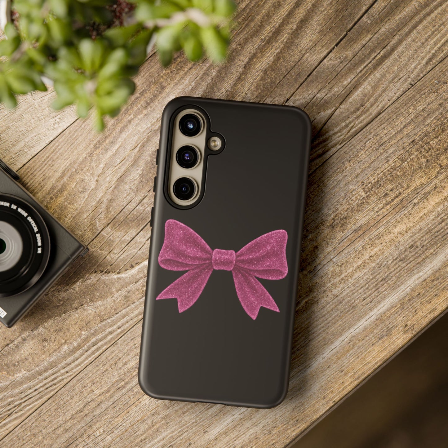 Pink Glitter Bow Samsung Case – Coquette Aesthetic Phone Cover – Girly Glossy Galaxy Case – Cute Soft Girl Tech Accessory – Kawaii Gift Idea