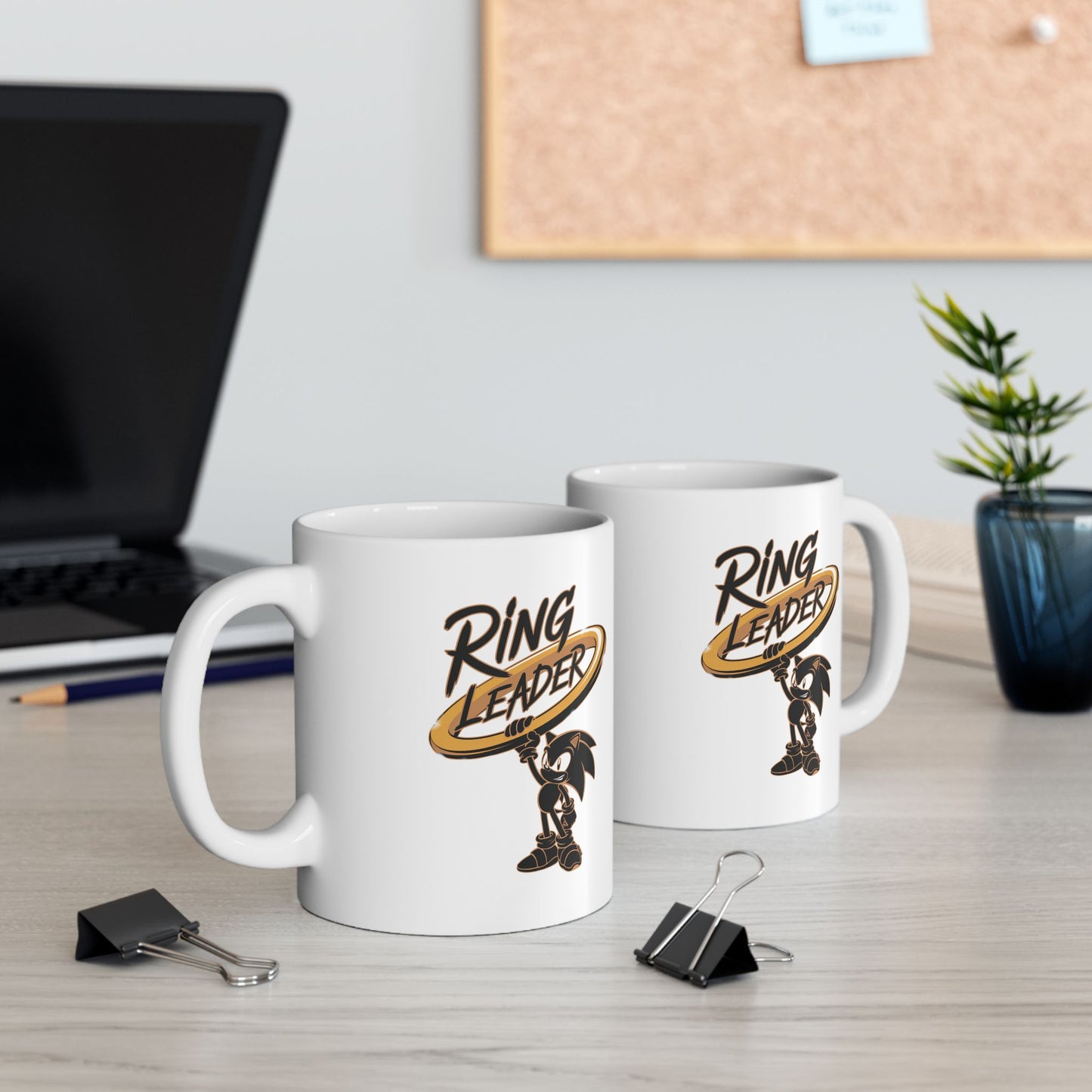 Ring Leader Mug – Funny Coffee Cup with Retro Gamer Vibes, Bold Gold Ring Design, Dishwasher Safe Ceramic, Gift for Gamers & Coffee Lovers