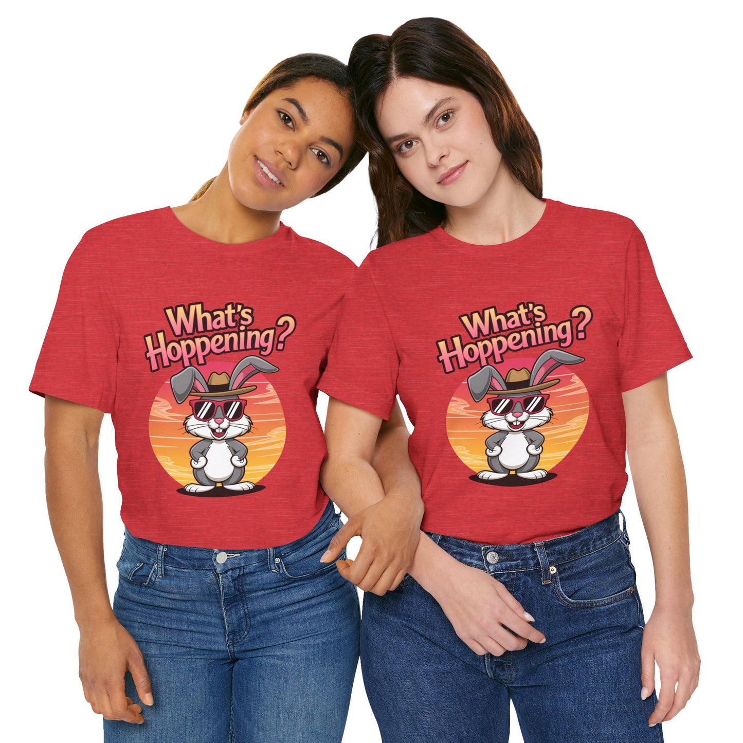 What’s Hoppening Funny Bunny Shirt – Cute Rabbit Pun T-Shirt – Sunset Graphic Tee for Animal Lovers, Easter, and Pun Enthusiasts