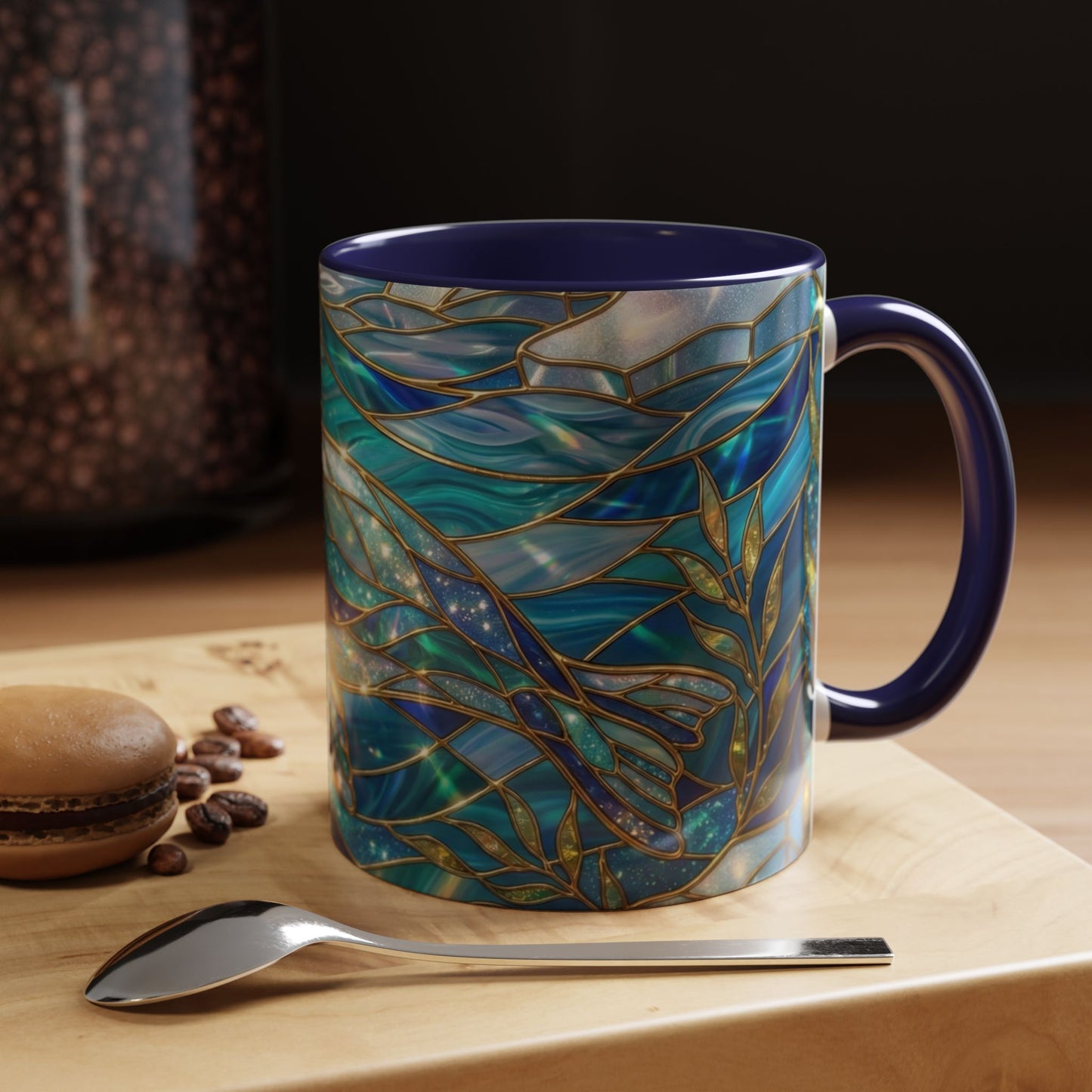 Seal Coffee Mug, Stained Glass Seal Mug, Cute Marine Animal Art Mug, Ocean Lover Gift, Unique Ceramic Coffee Cup, 11oz 15oz Coastal Mug