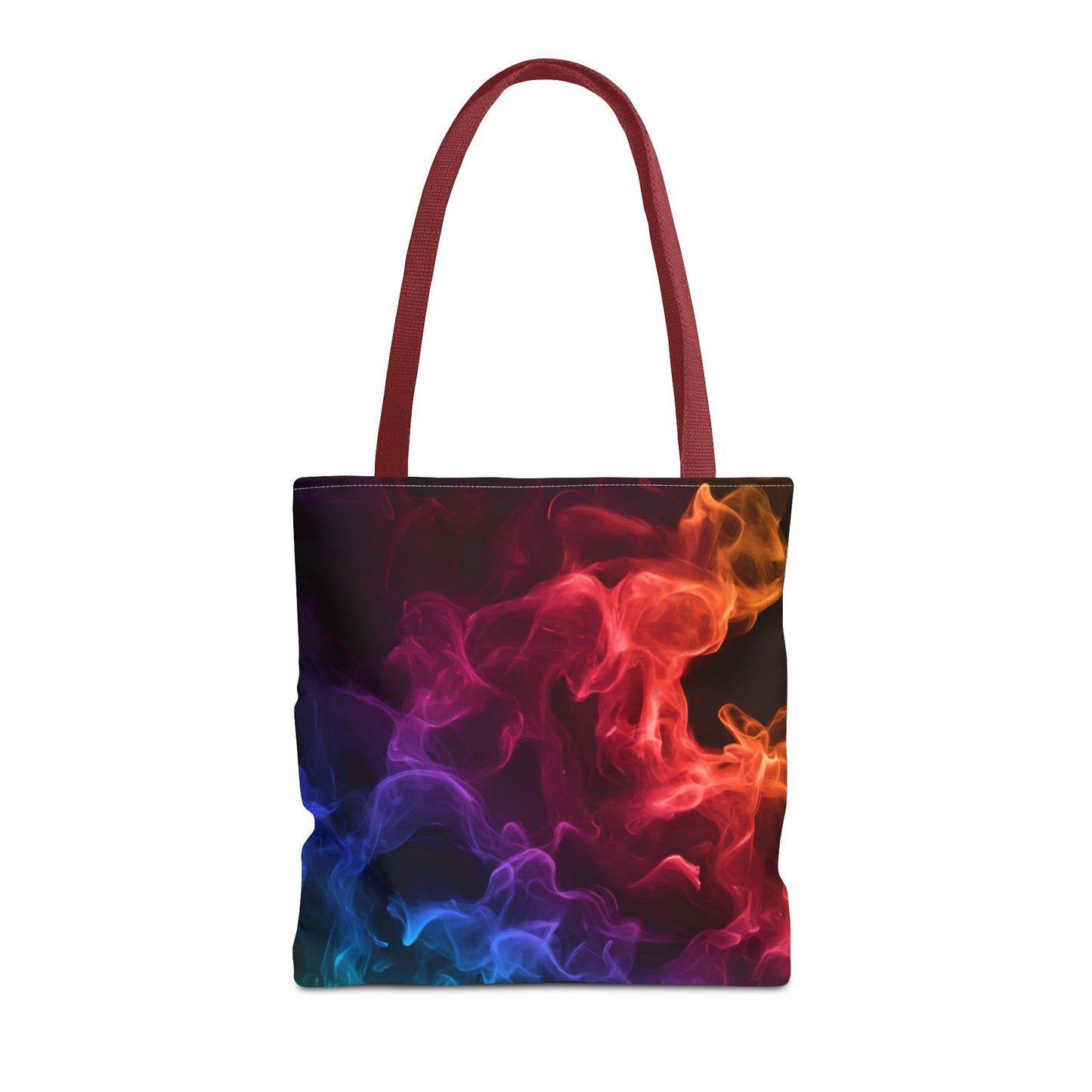 Chromatic Ember Tote Bag, Colorful Smoke Art Design With Red, Blue, And Orange Hues, Abstract Reusable Tote For Artists, Gifts, And Everyday Use