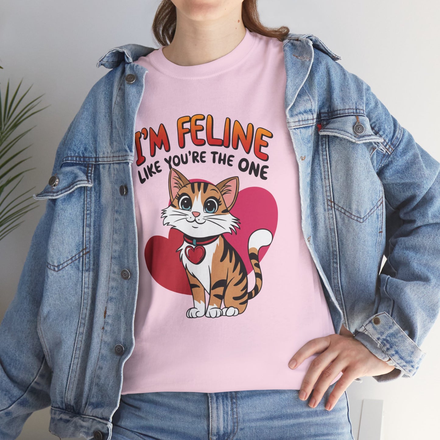 I’m Feline Like You’re The One Shirt, Cute Cat Valentine Tee, Funny Cat Love Graphic TShirt, Romantic Gift For Her Him, Cat Pun Shirt