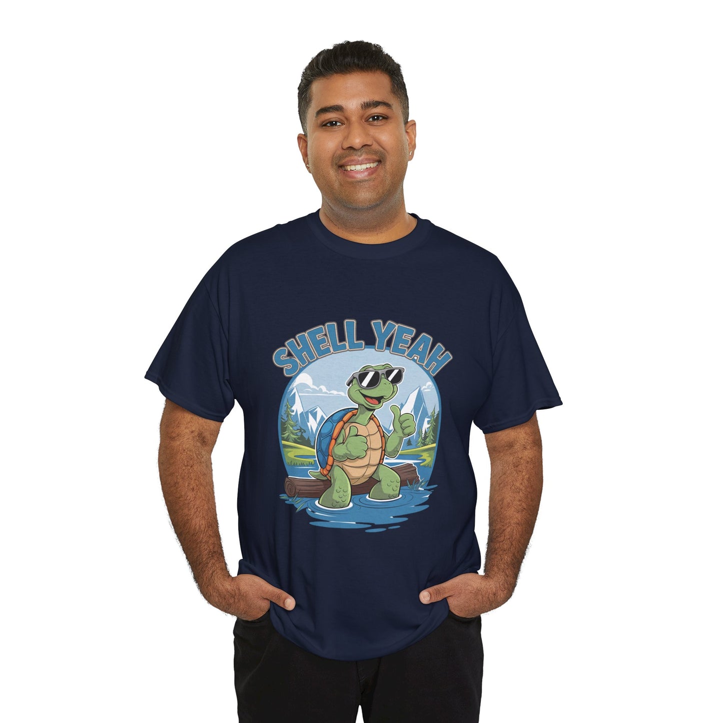 SHELL YEAH Turtle T-Shirt | Funny Cute Turtle Nature Graphic Tee | Handmade Animal Lover Gift | Eco Outdoor Adventure Shirt