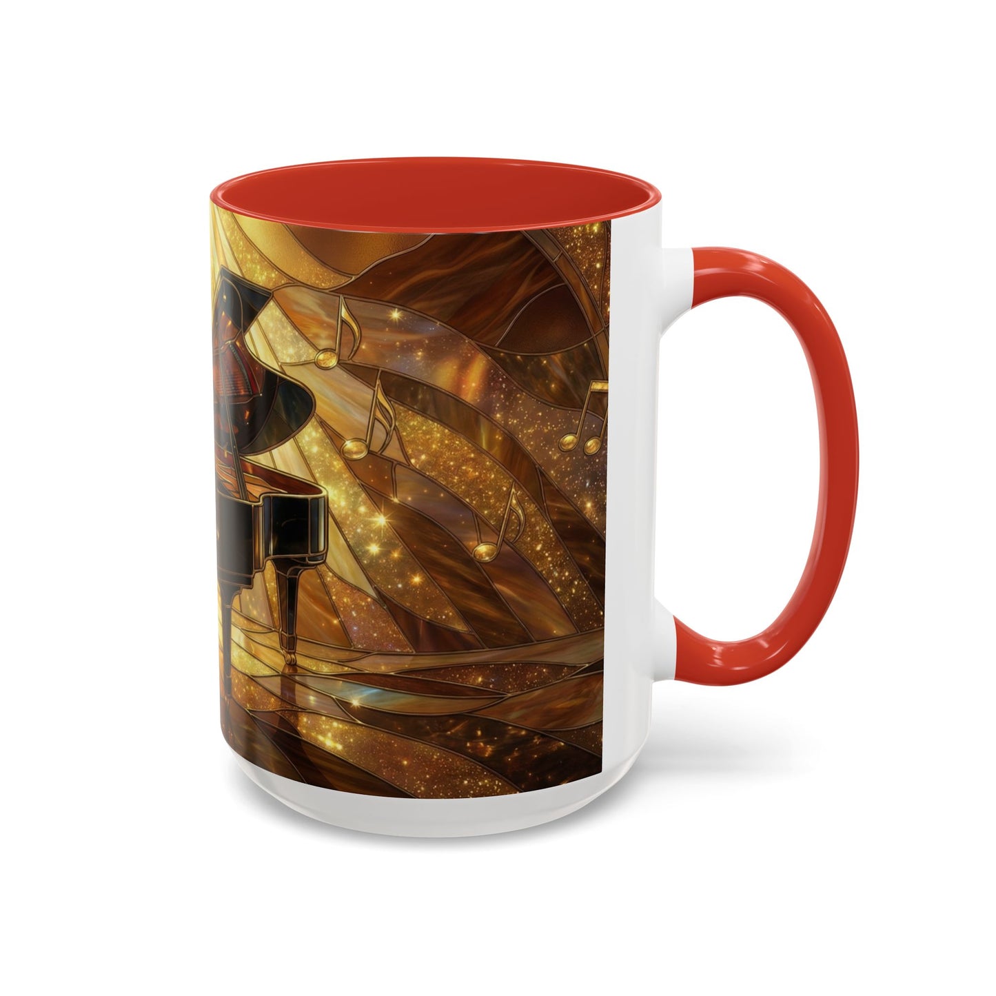 Stained Glass Piano Mug, Grand Piano Coffee Mug, Music Lover Gift Mug, Musician Art Mug, Classical Music Gift, Piano Lover Cup