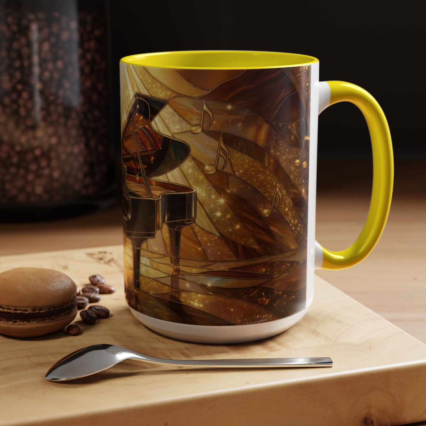 Stained Glass Piano Mug, Grand Piano Coffee Mug, Music Lover Gift Mug, Musician Art Mug, Classical Music Gift, Piano Lover Cup