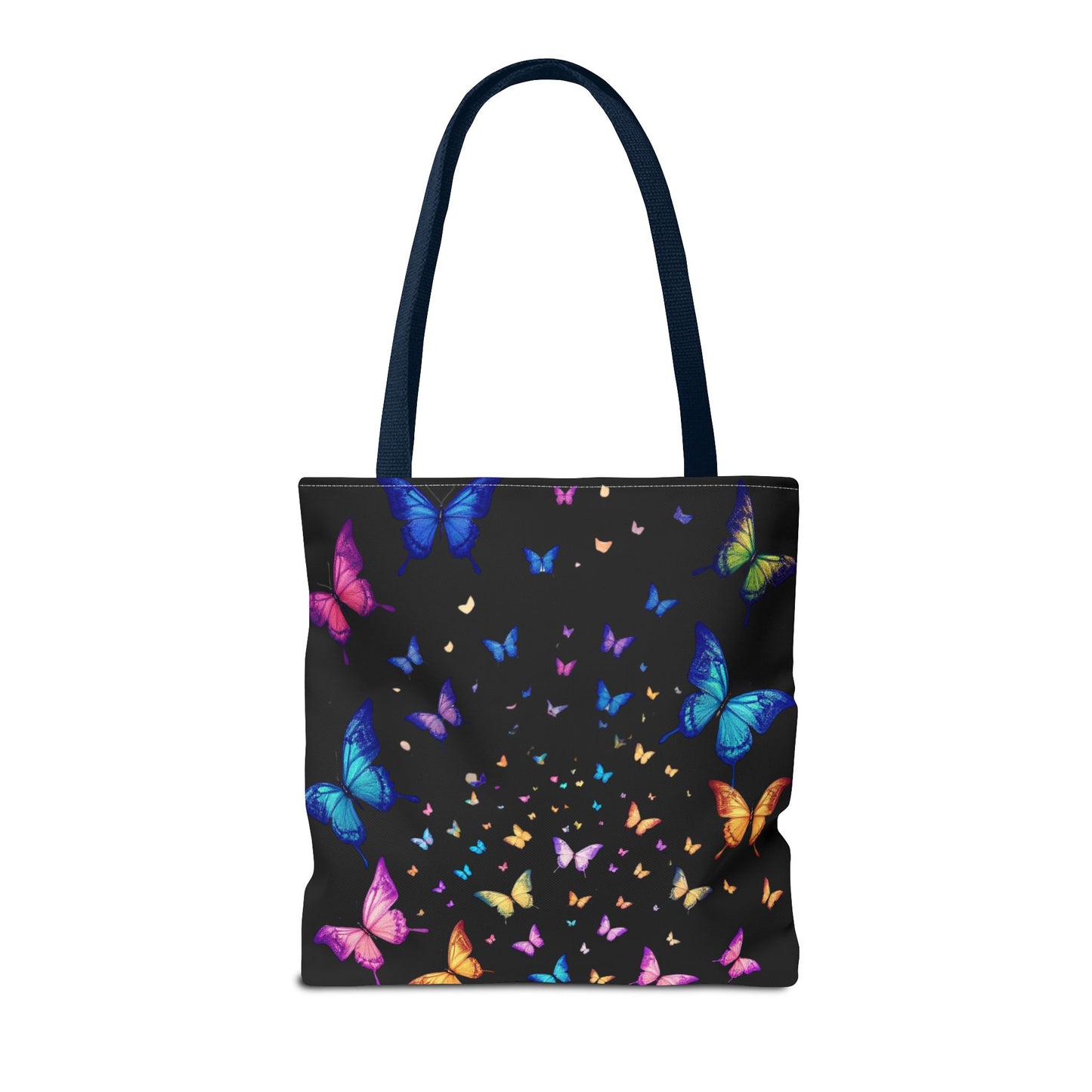 Butterfly Swarm Tote Bag – Colorful Rainbow Butterfly Tote, Aesthetic Canvas Bag, Nature-Inspired Gift, Magical Reusable Eco Purse